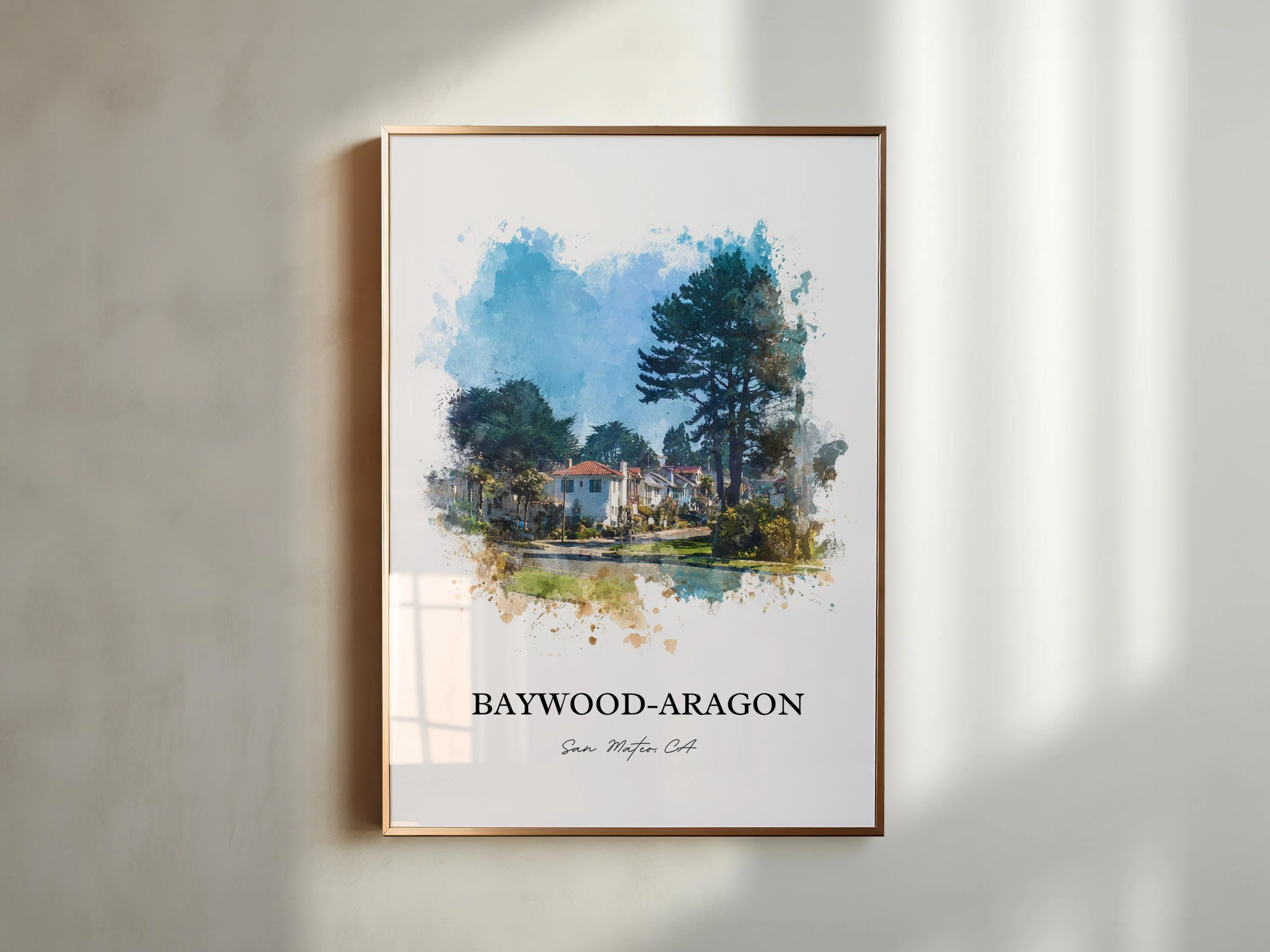 San Mateo, California – Watercolor Art Print - Image 6
