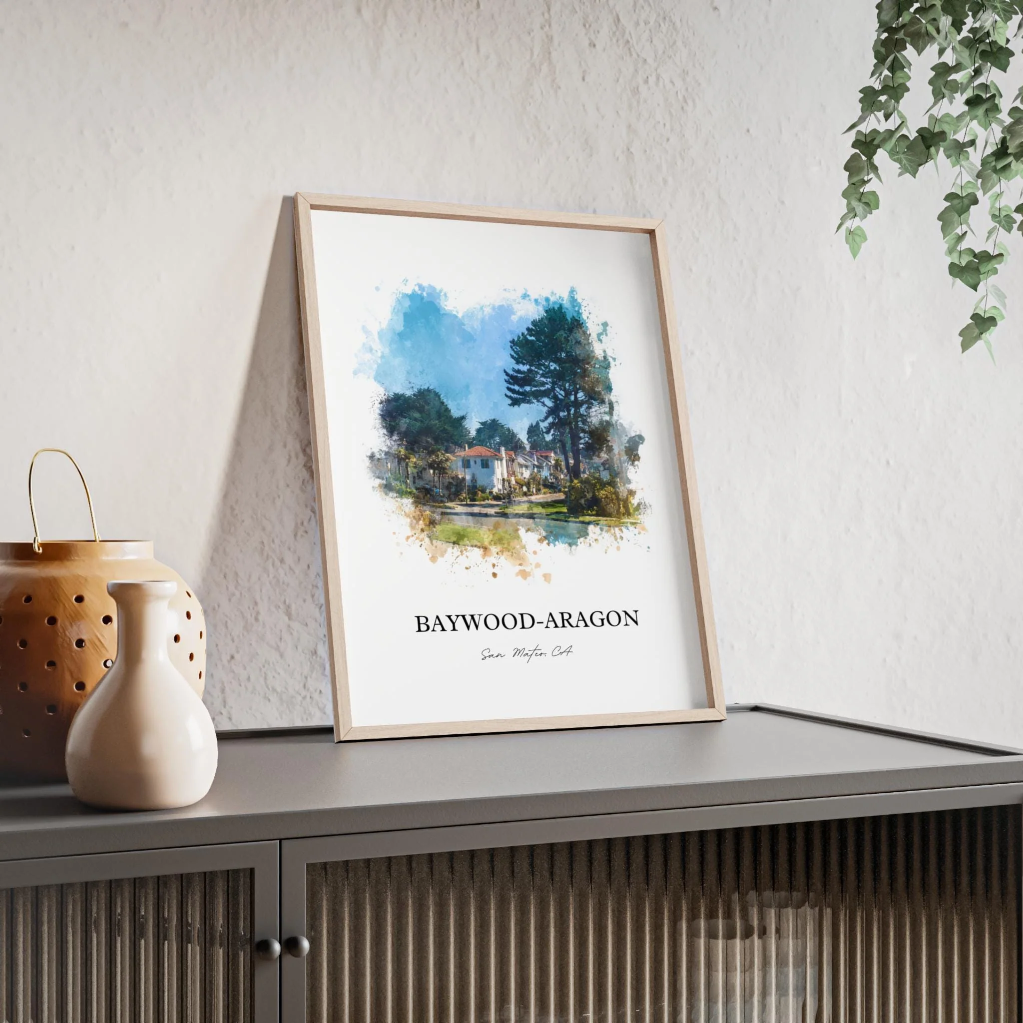 San Mateo, California – Watercolor Art Print - Image 7
