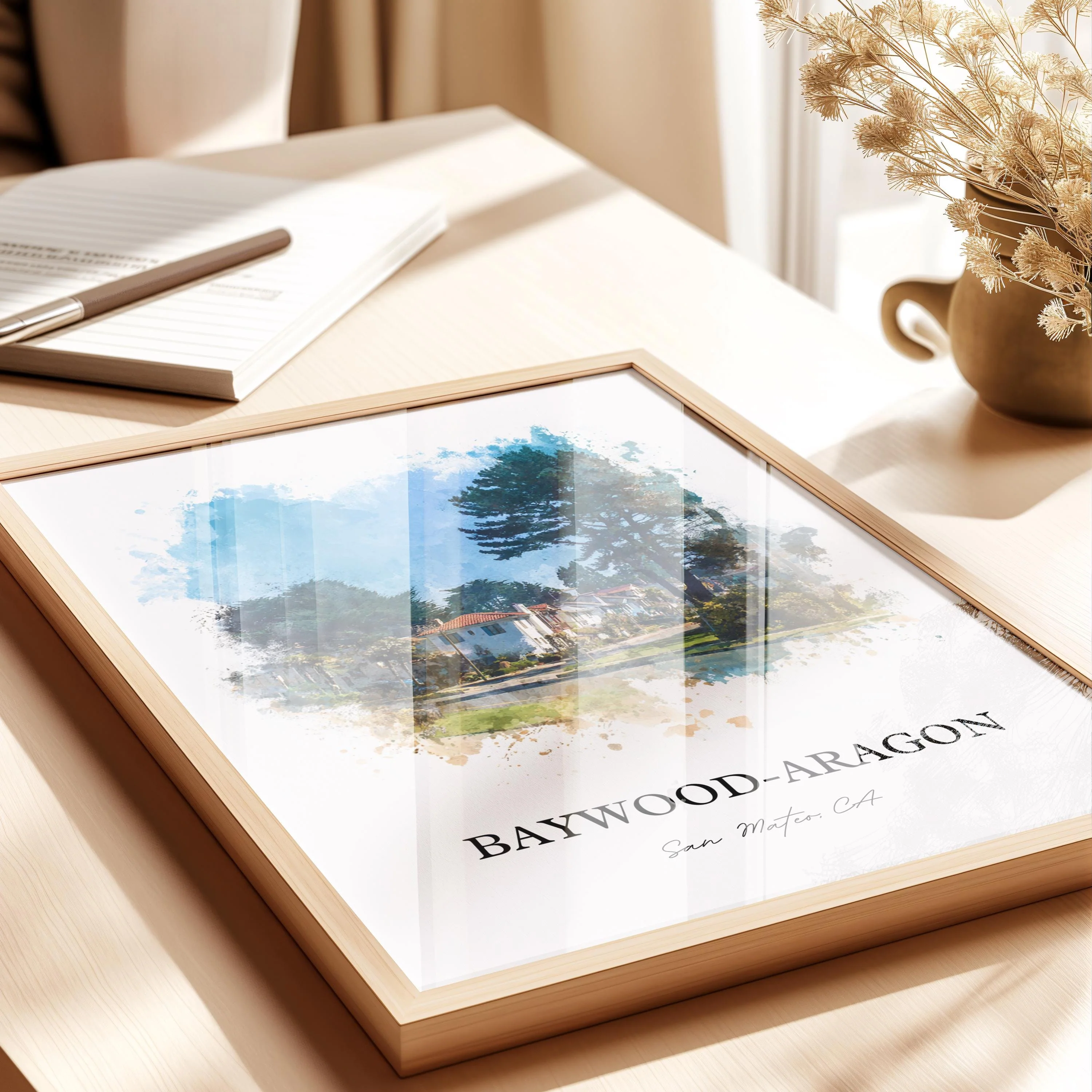 San Mateo, California – Watercolor Art Print - Image 8