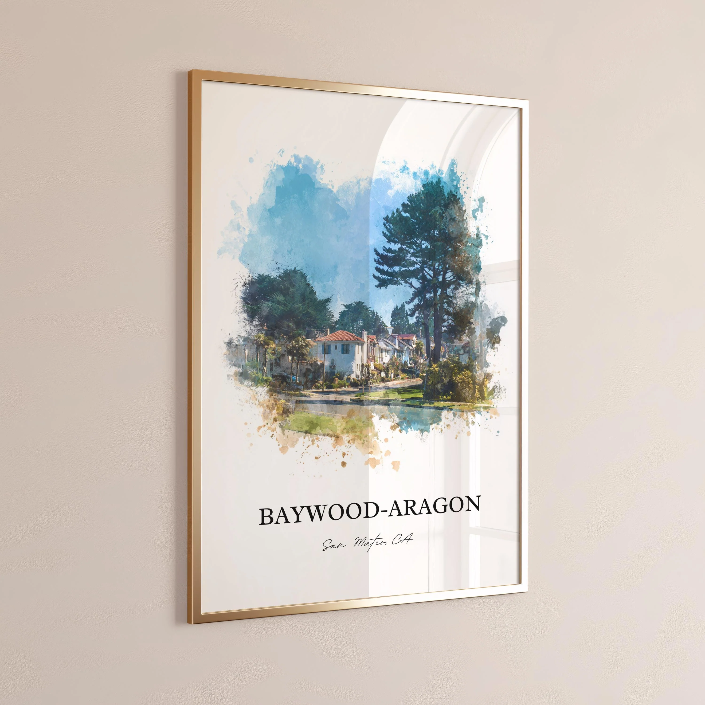 San Mateo, California – Watercolor Art Print - Image 9