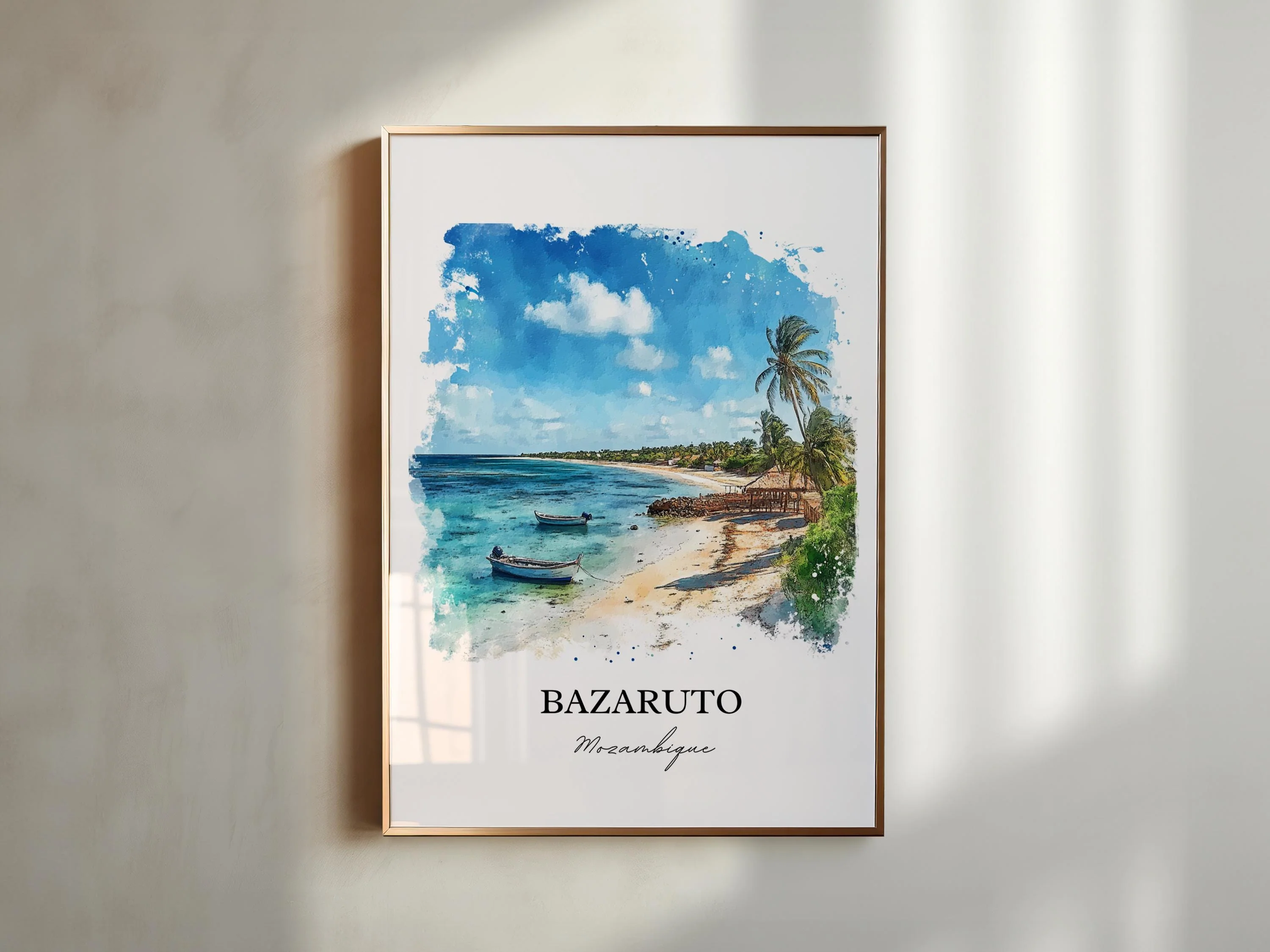 Bazaruto Island, Mozambique – Watercolor Art Print - Image 4
