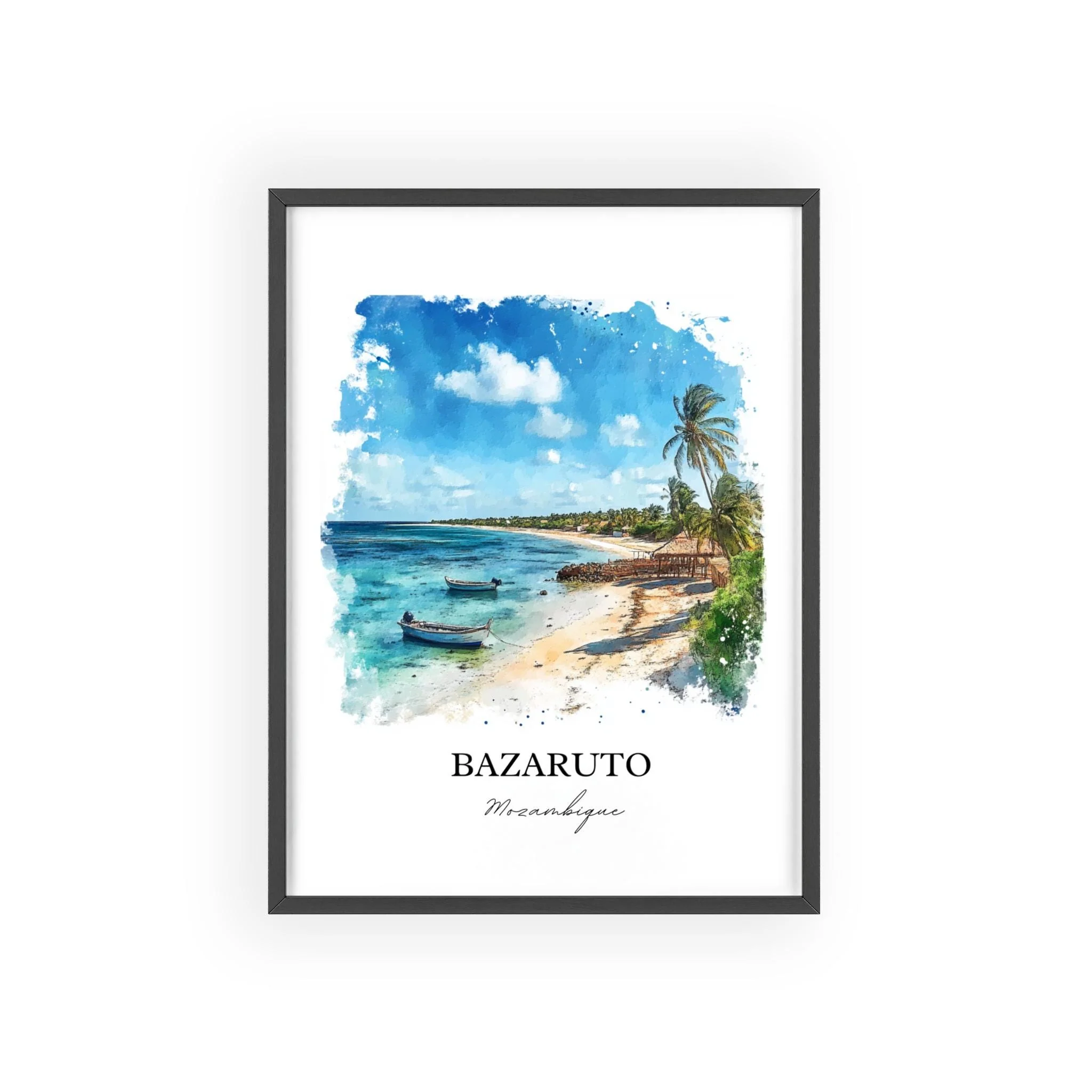 Bazaruto Island, Mozambique – Watercolor Art Print - Image 7