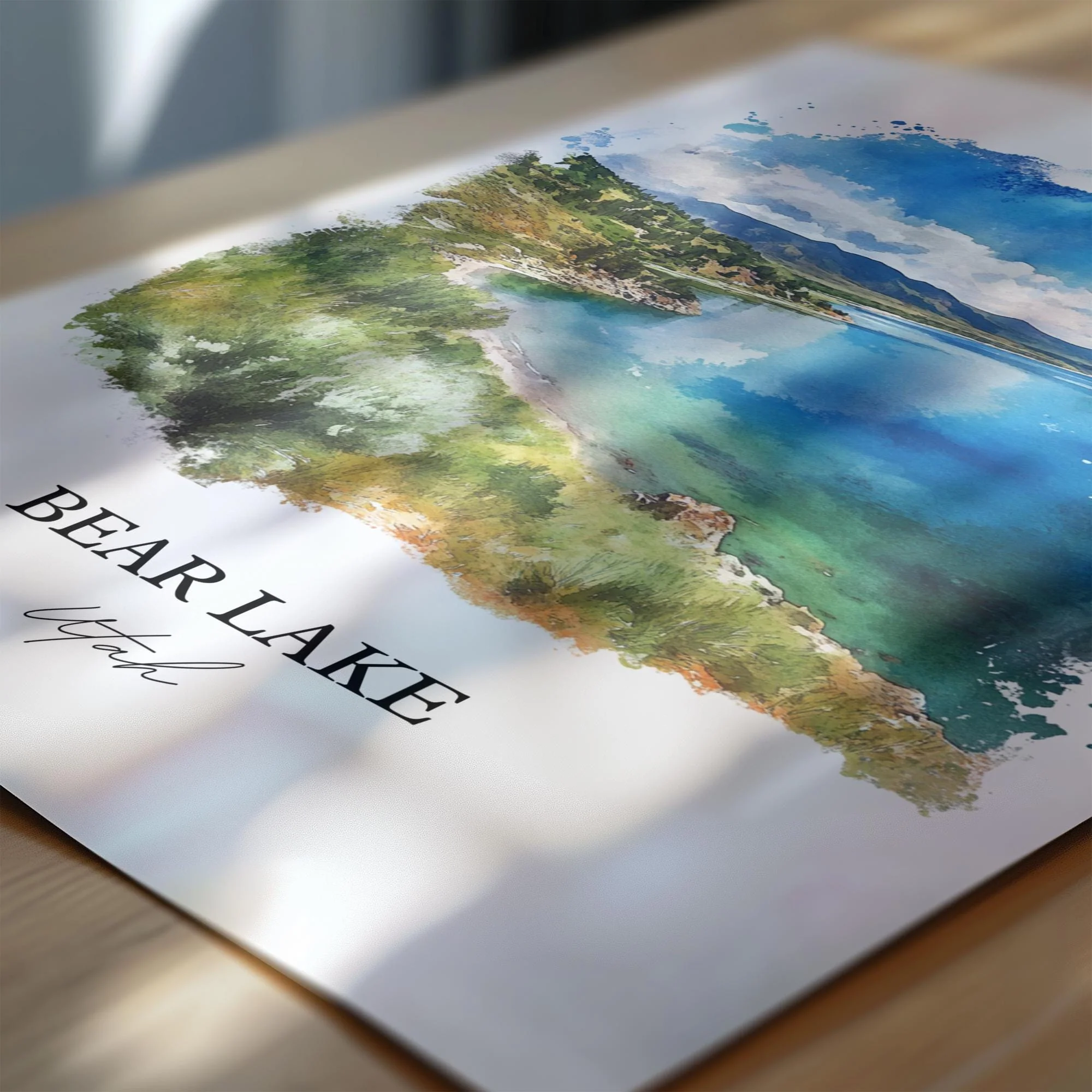 Bear Lake, UT, USA – Watercolor Art Print - Image 2