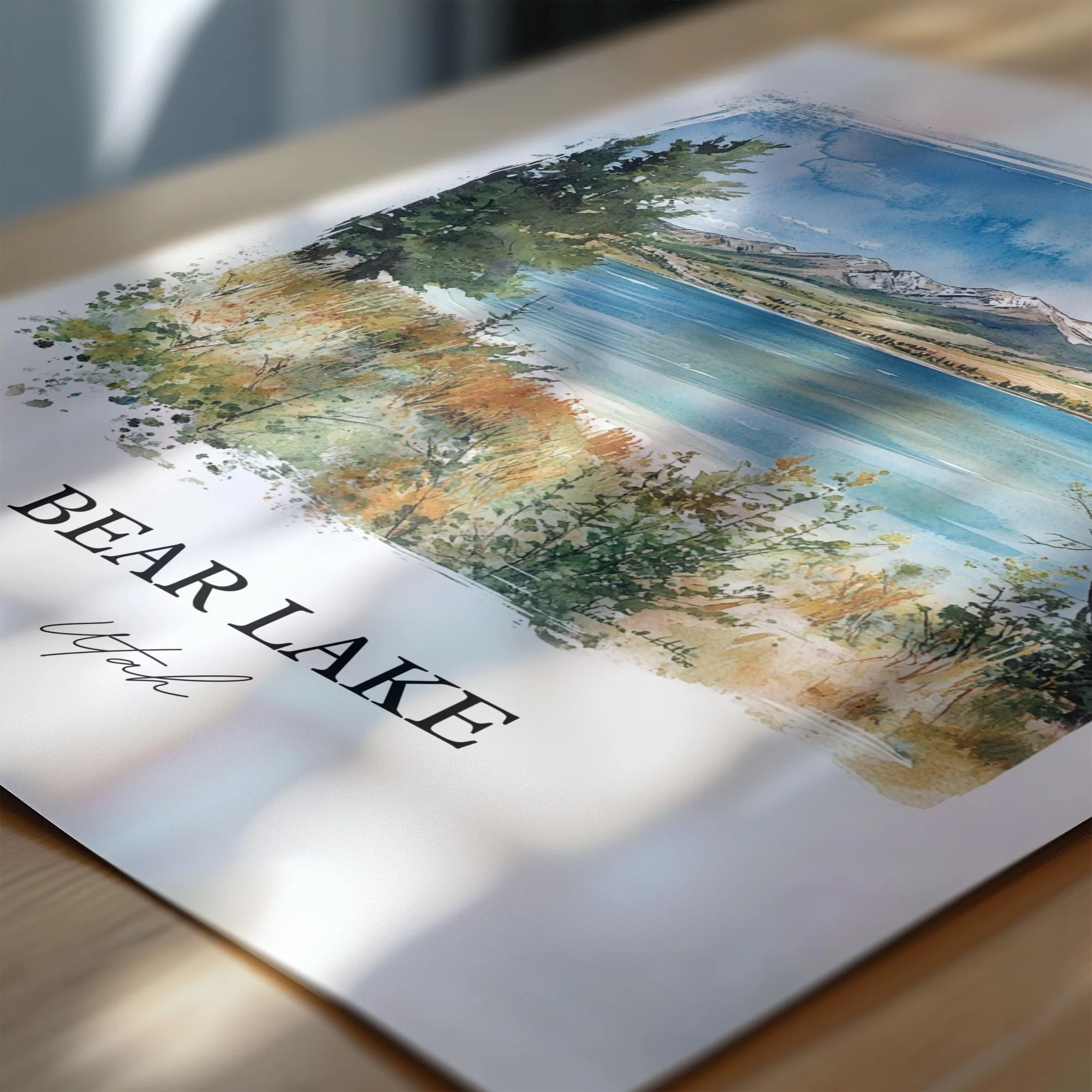Bear Lake, Utah, USA – Watercolor Art Print - Image 2