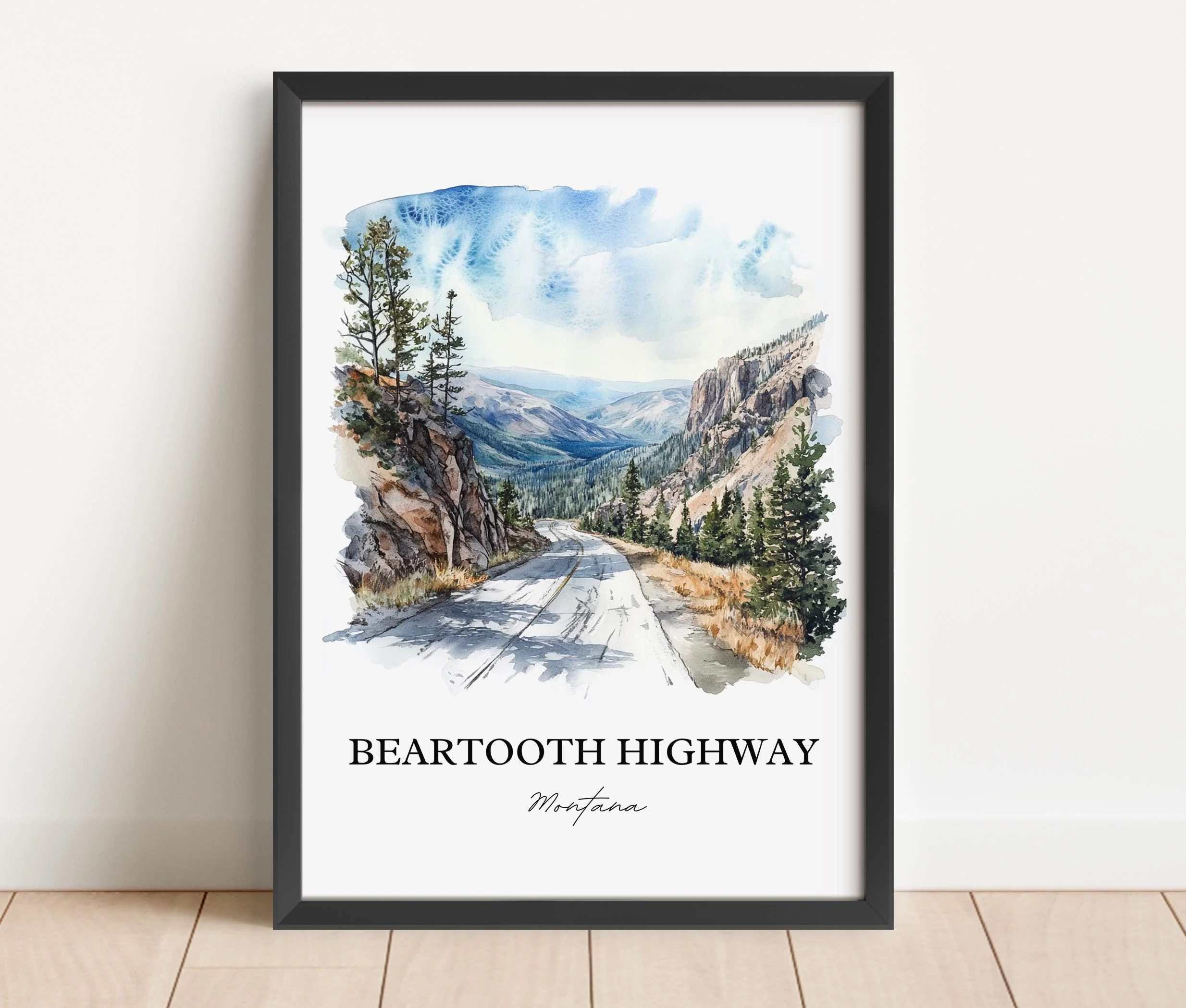 Beartooth Highway, Montana, USA – Watercolor Art Print