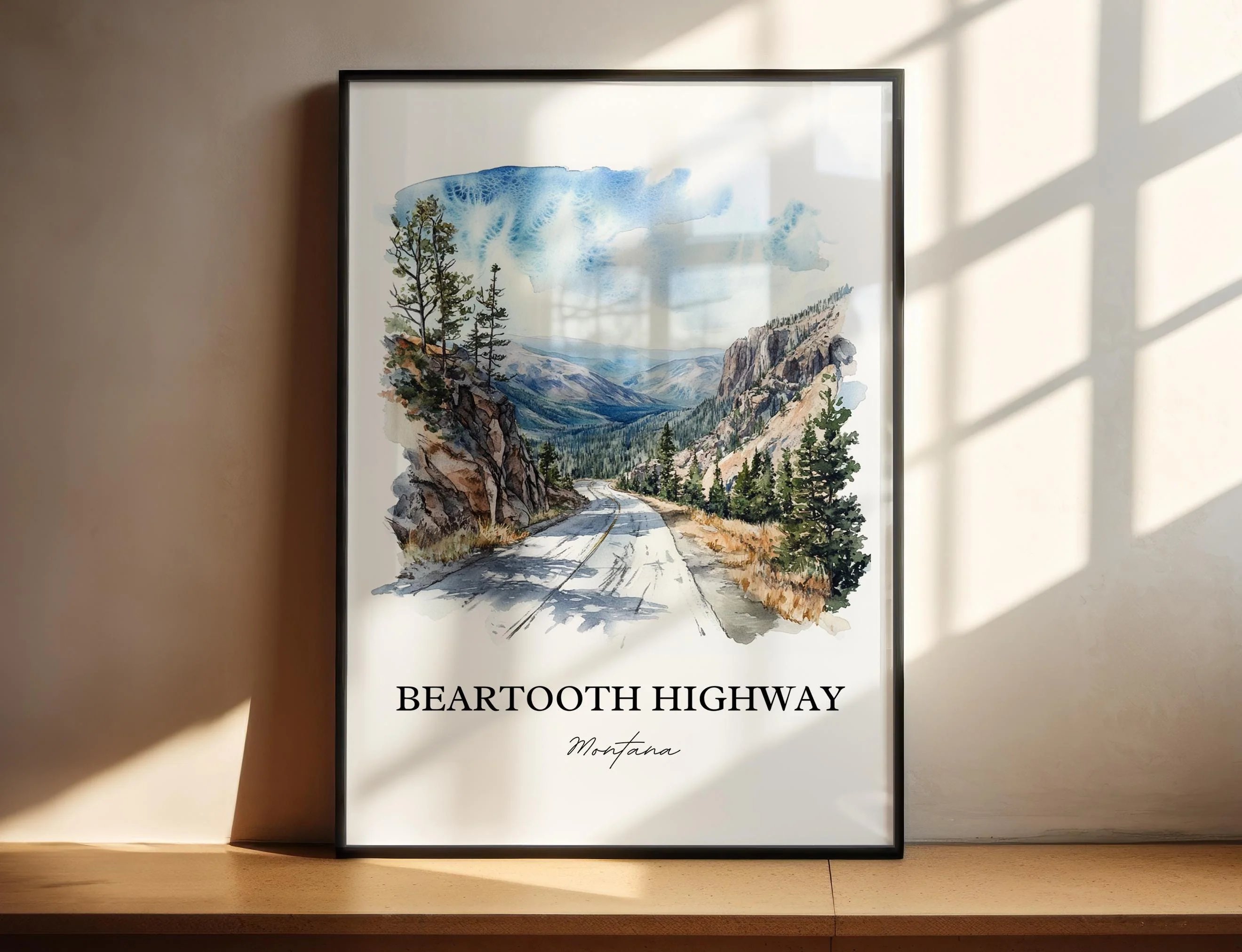 Beartooth Highway, Montana, USA – Watercolor Art Print - Image 4