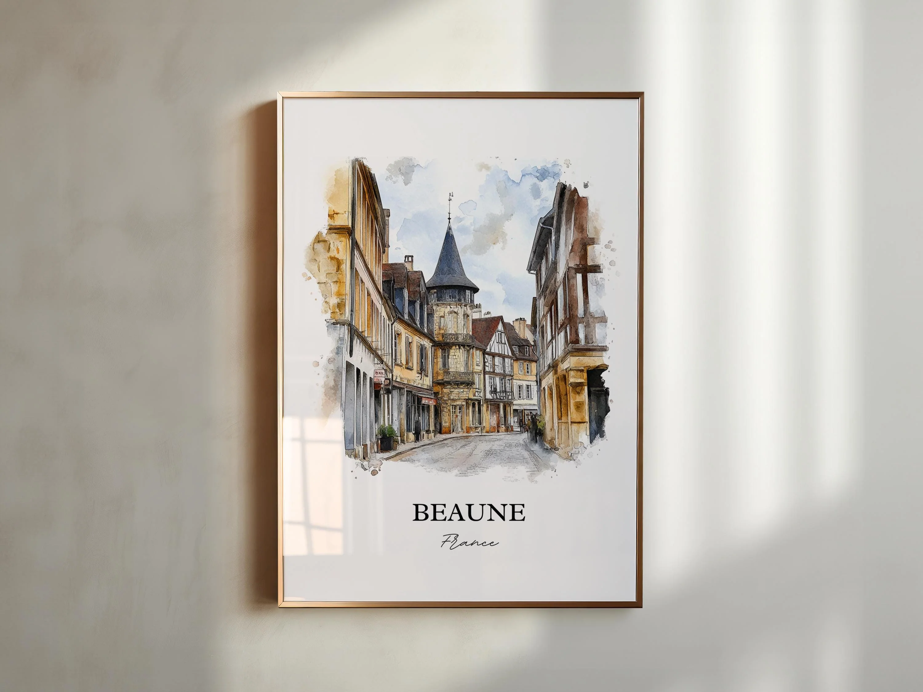Beaune, France – Watercolor Art Print of Burgundy Region - Image 5