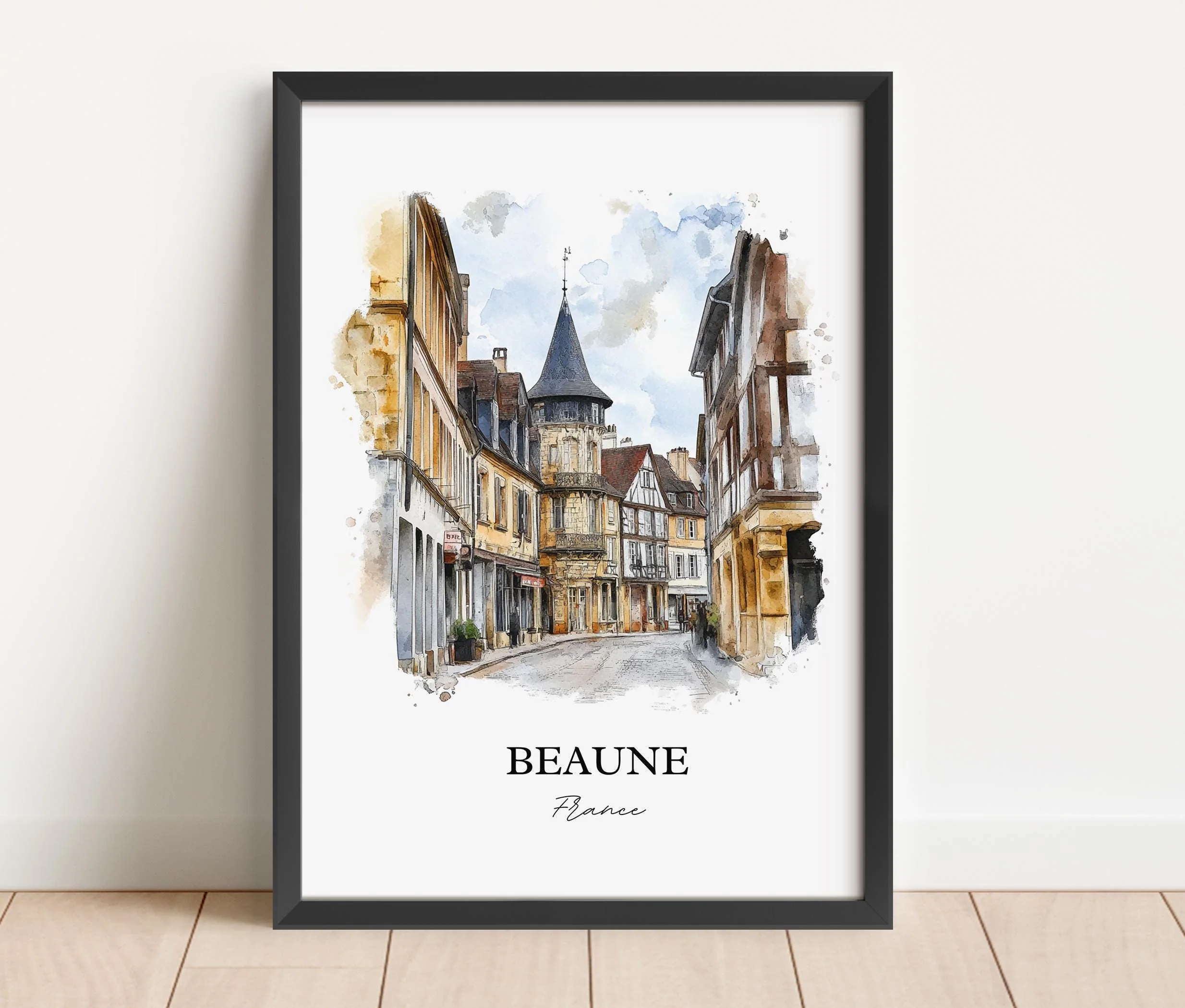 Beaune, France – Watercolor Art Print of Burgundy Region - Image 6