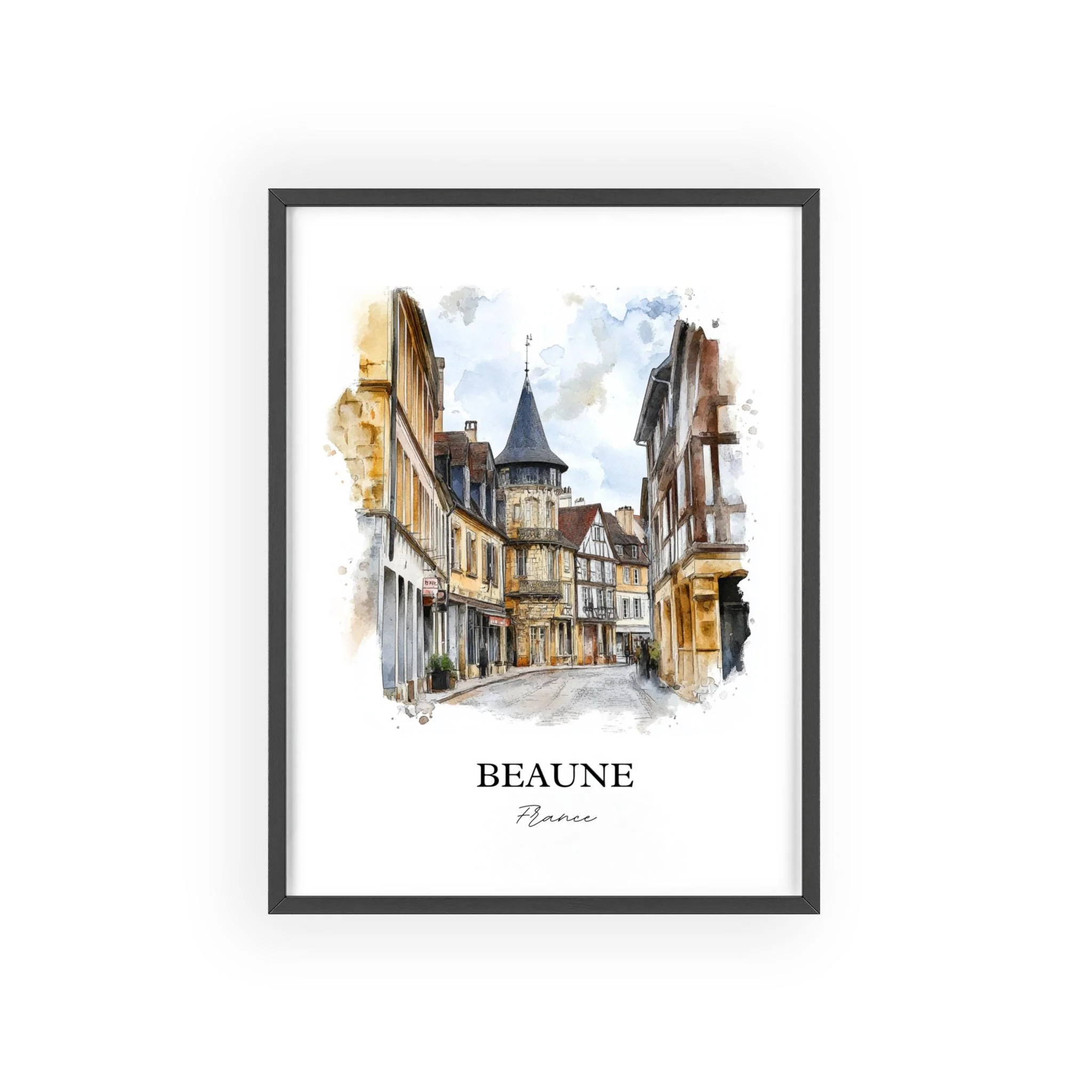 Beaune, France – Watercolor Art Print of Burgundy Region - Image 7