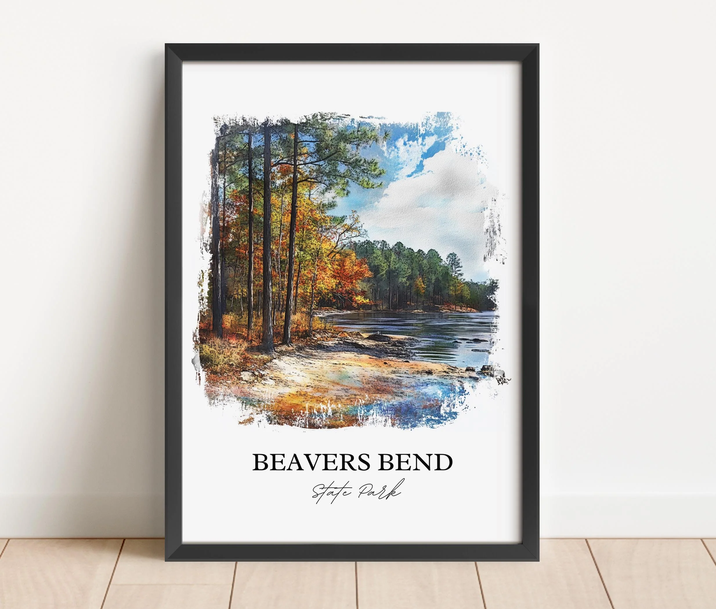 Beavers Bend, Oklahoma, USA – Watercolor Art Print - Image 6
