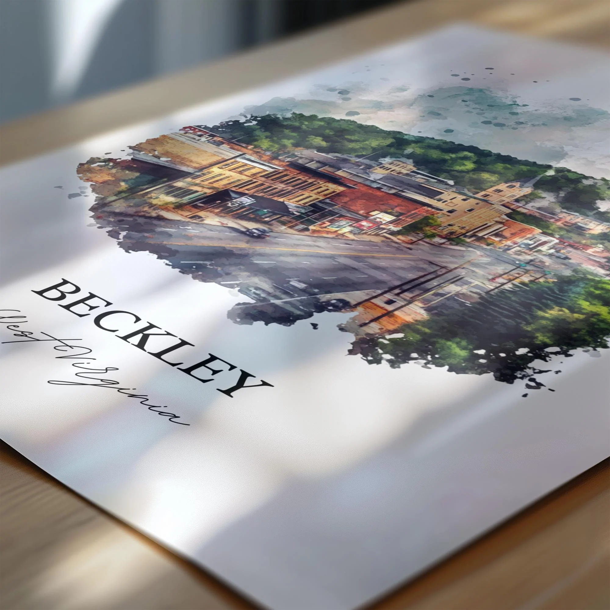 Beckley, West Virginia – Watercolor Art Print - Image 2