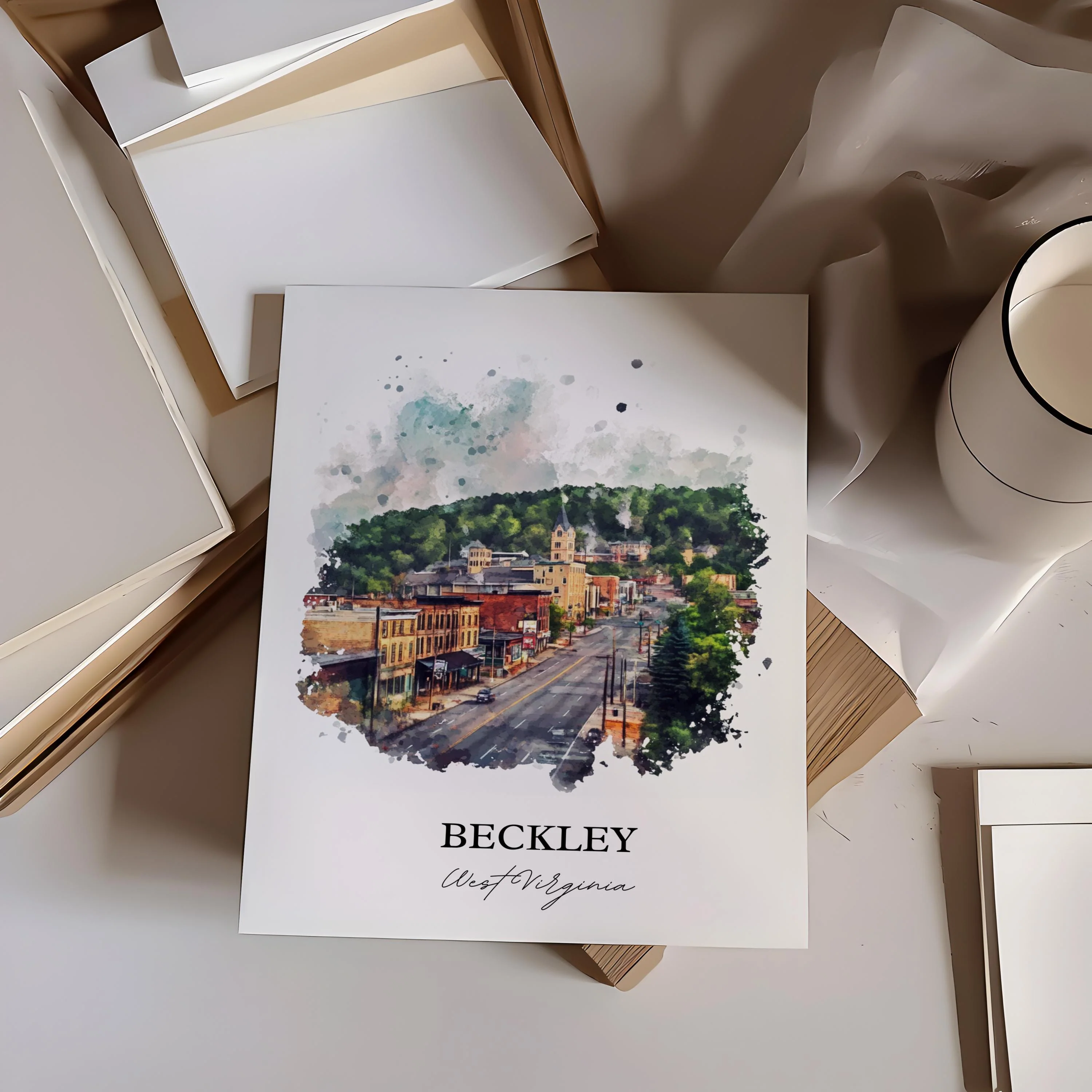 Beckley, West Virginia – Watercolor Art Print - Image 5
