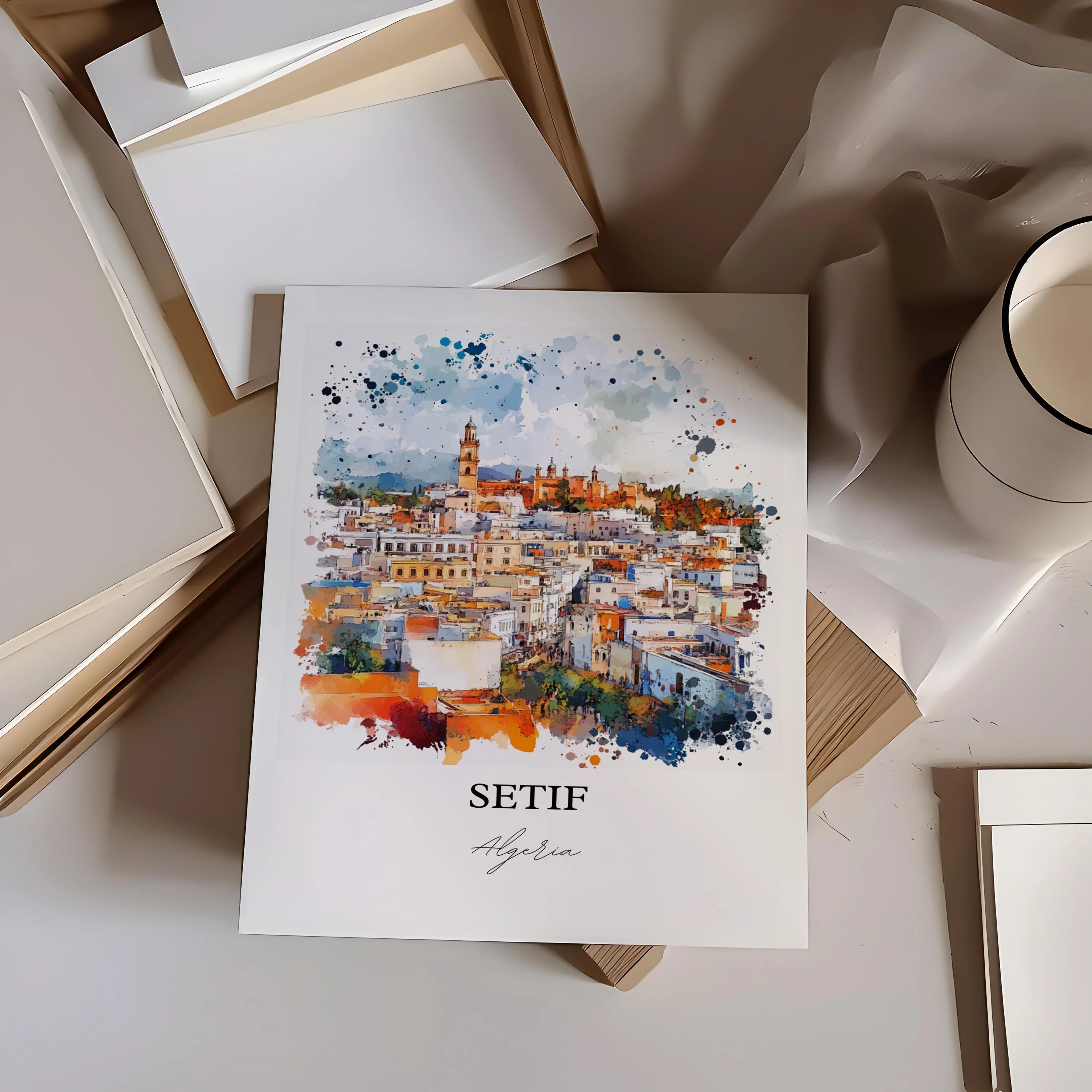 Bejaia, Algeria – Watercolor Art Print - Image 6