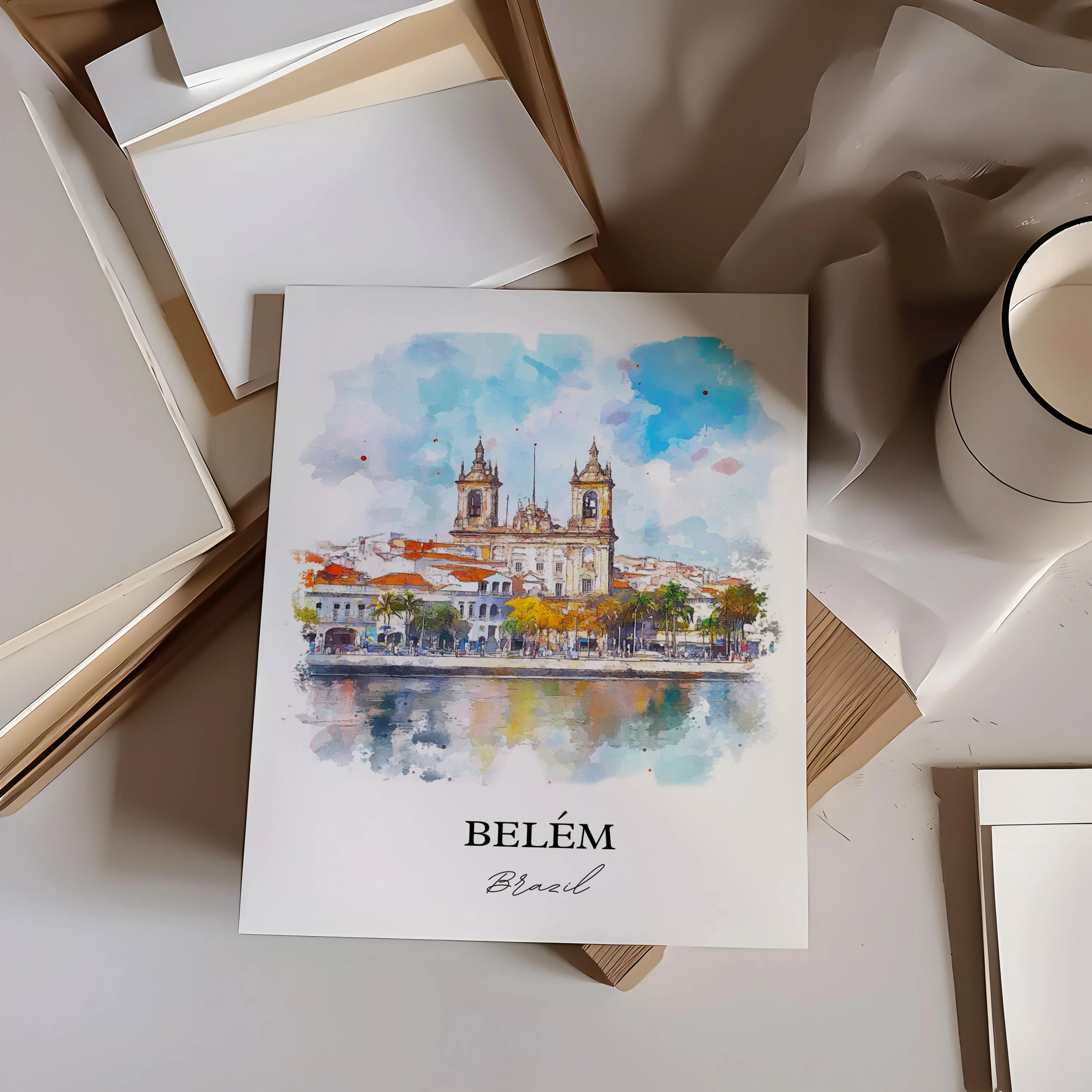 Belém, Brazil – Watercolor Art Print - Image 4