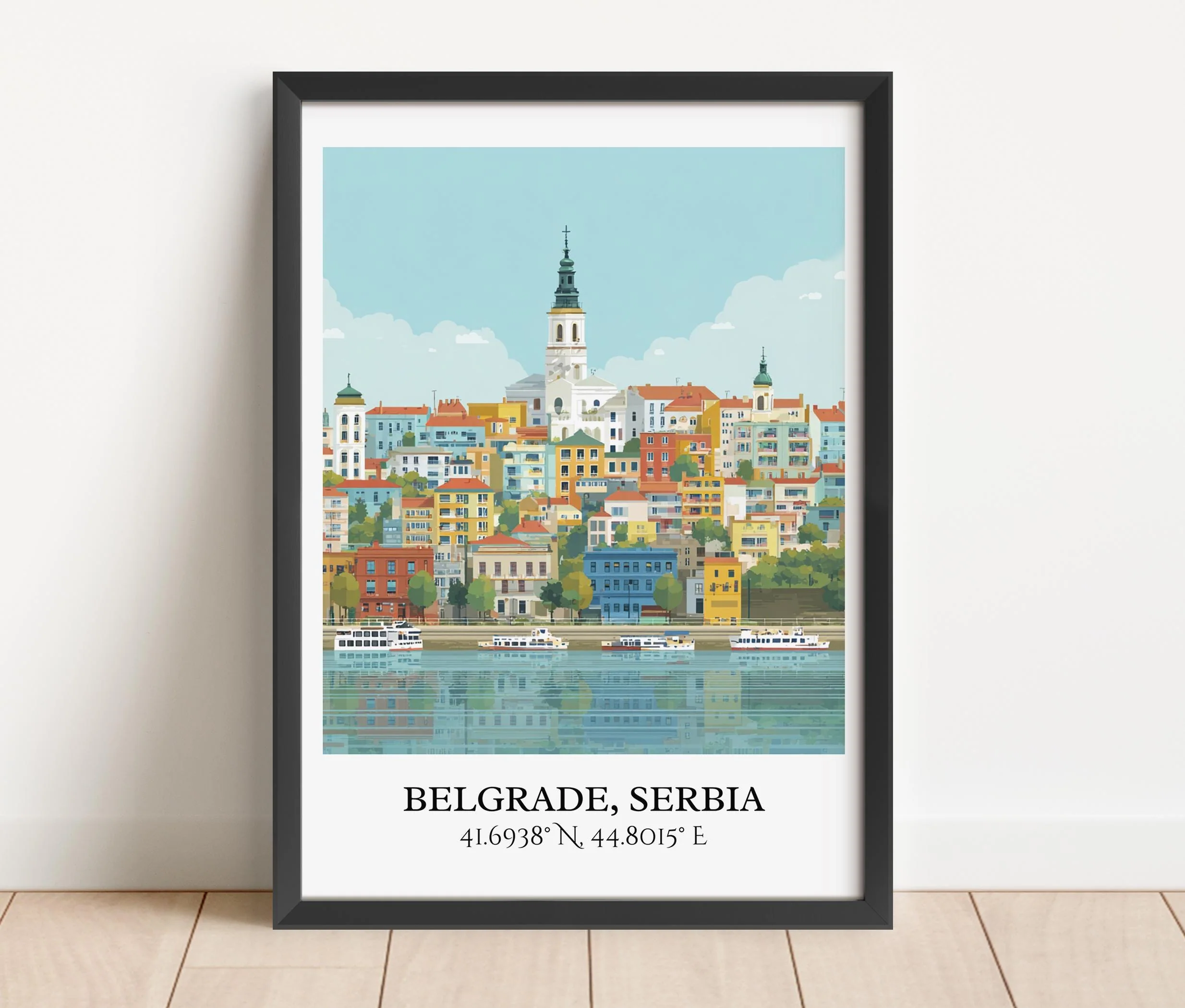 Belgrade, Serbia – Watercolor Art Print - Image 4