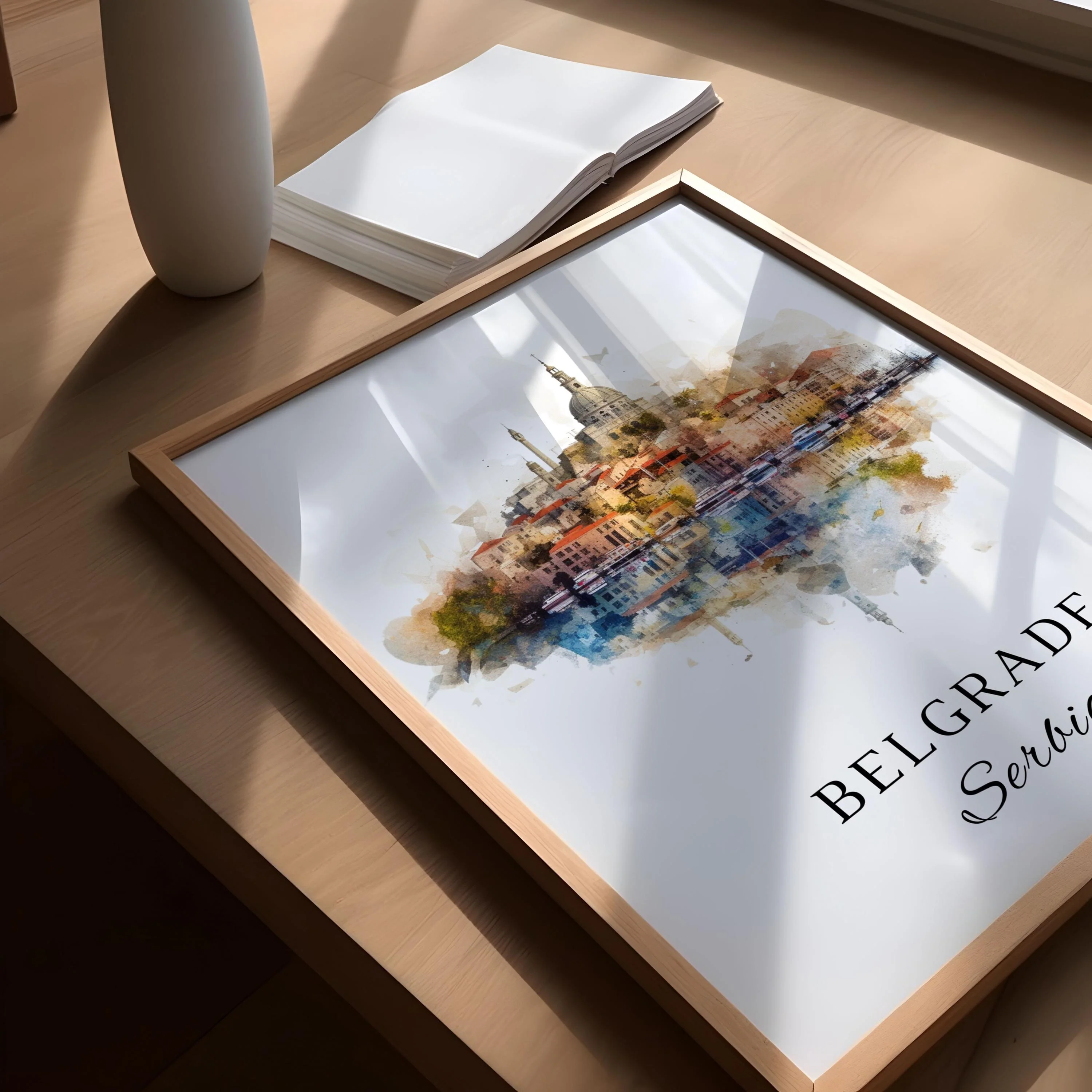 Belgrade, Serbia – Watercolor Art Print - Image 3