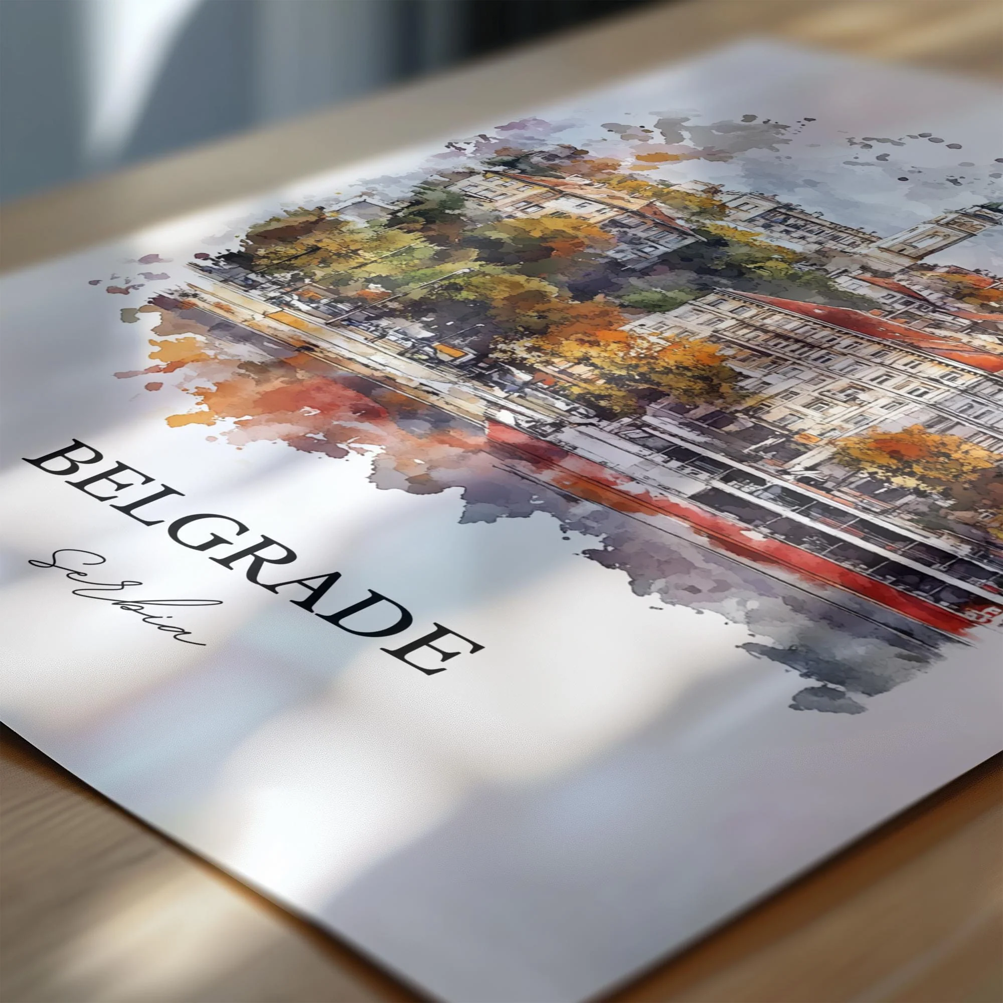Belgrade, Serbia – Watercolor Art Print - Image 2