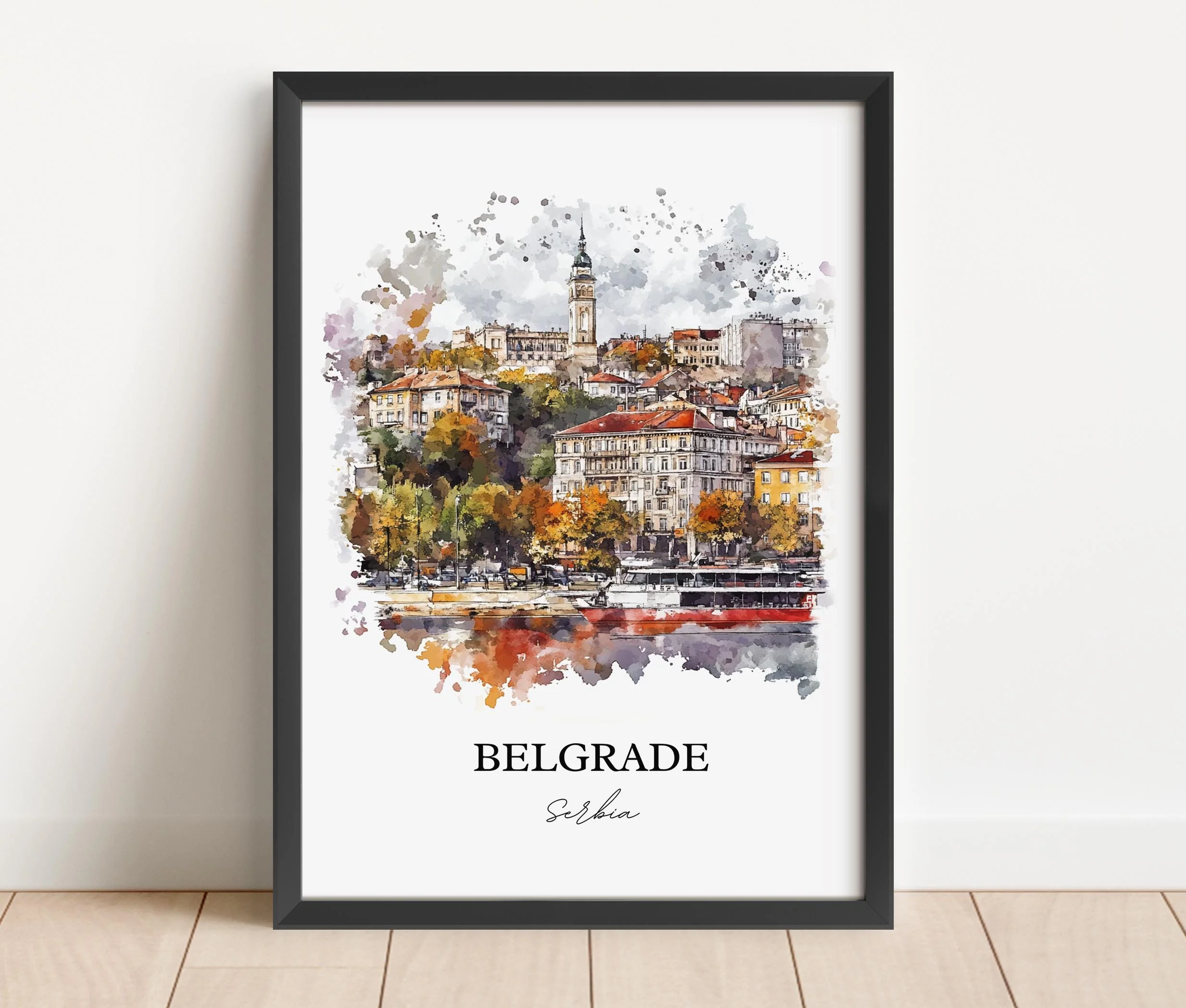 Belgrade, Serbia – Watercolor Art Print - Image 4