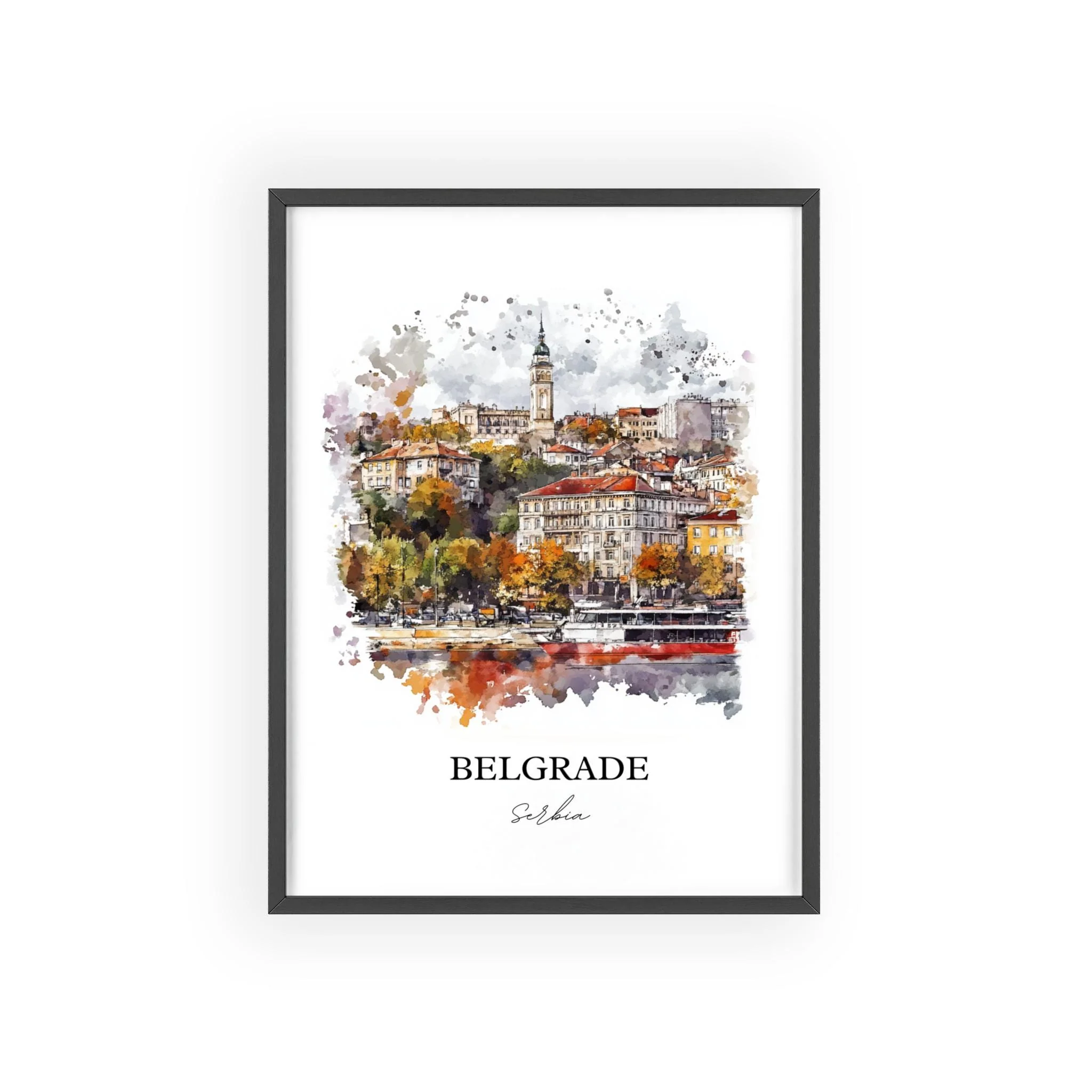 Belgrade, Serbia – Watercolor Art Print - Image 6