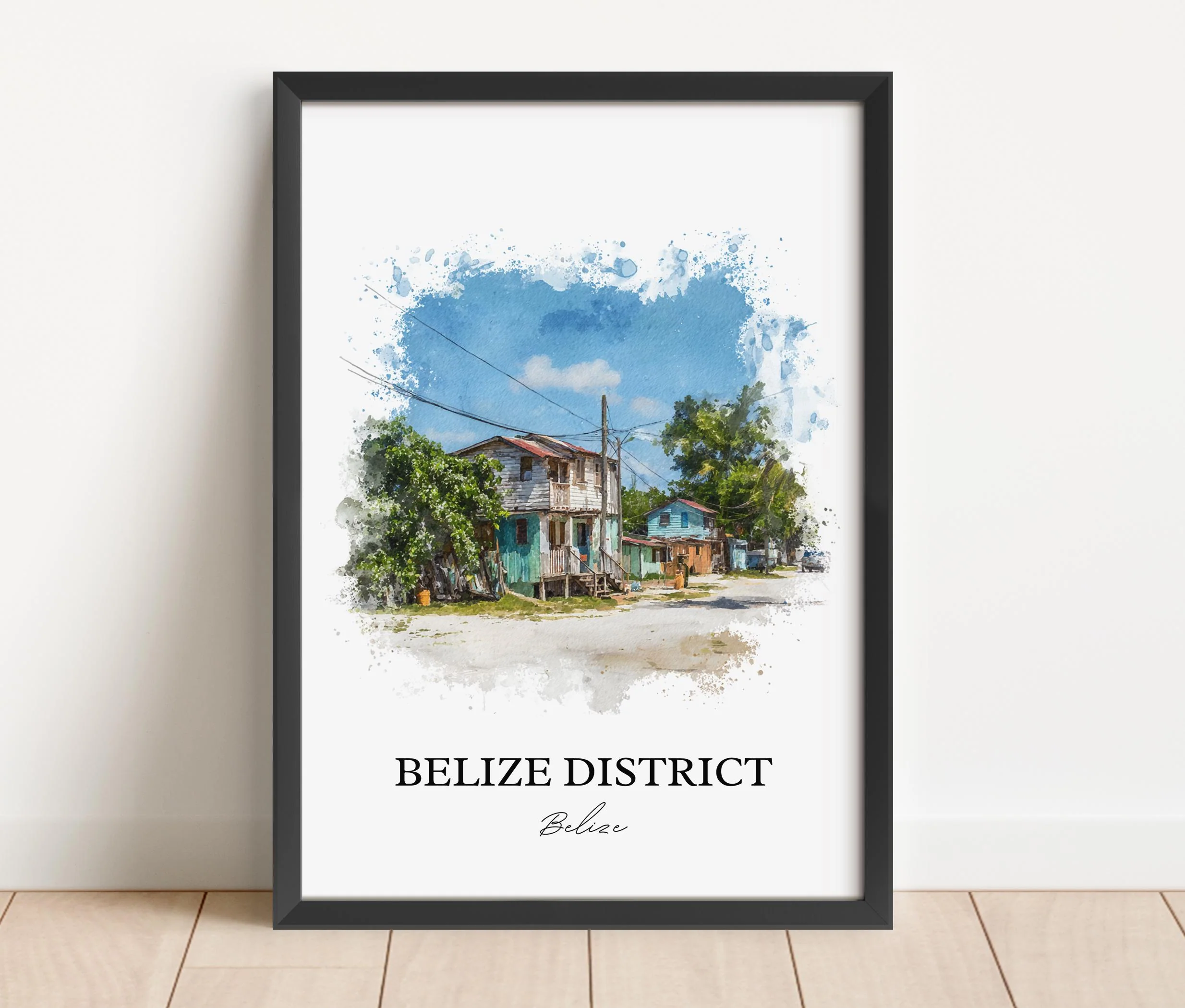 Belize District, Belize – Watercolor Art Print - Image 4