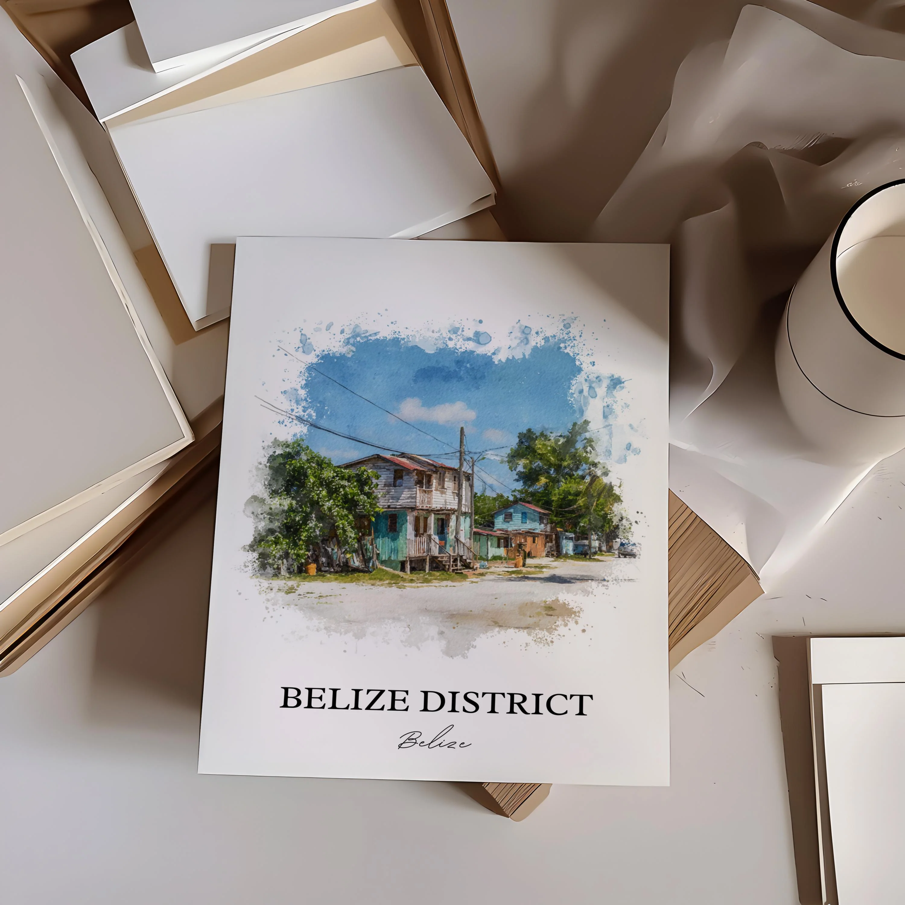 Belize District, Belize – Watercolor Art Print - Image 6