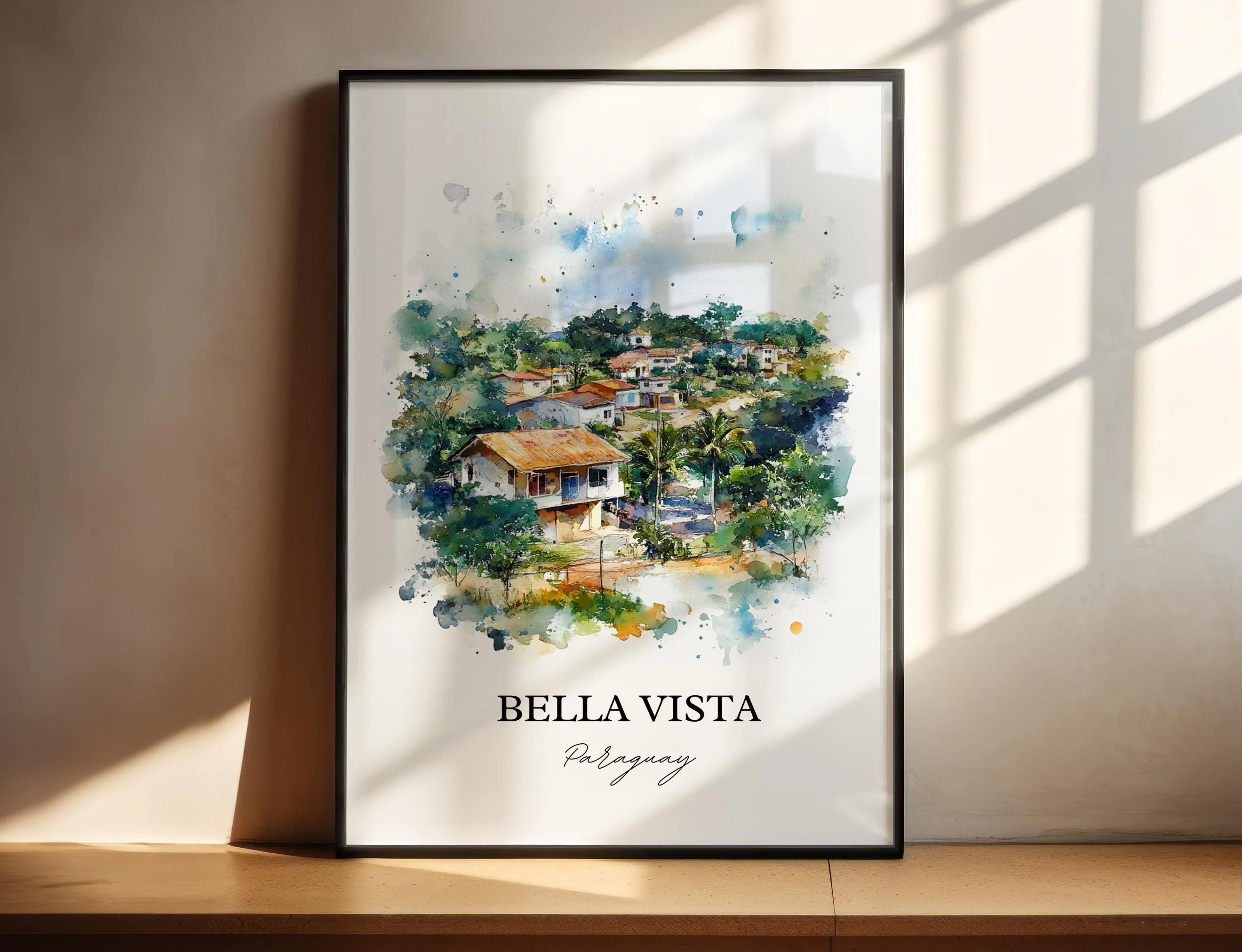 Bella Vista, Paraguay – Watercolor Art Print