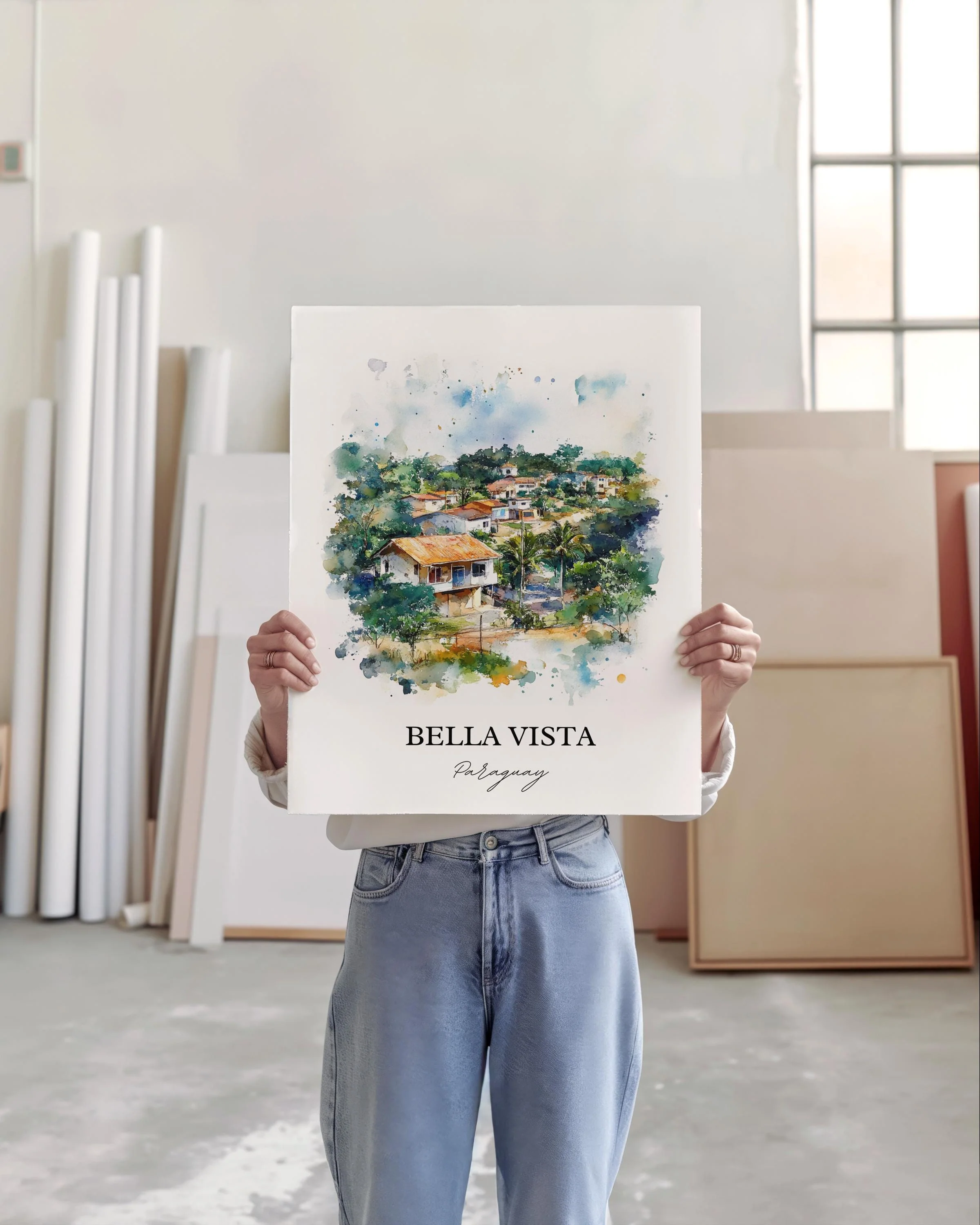 Bella Vista, Paraguay – Watercolor Art Print - Image 5