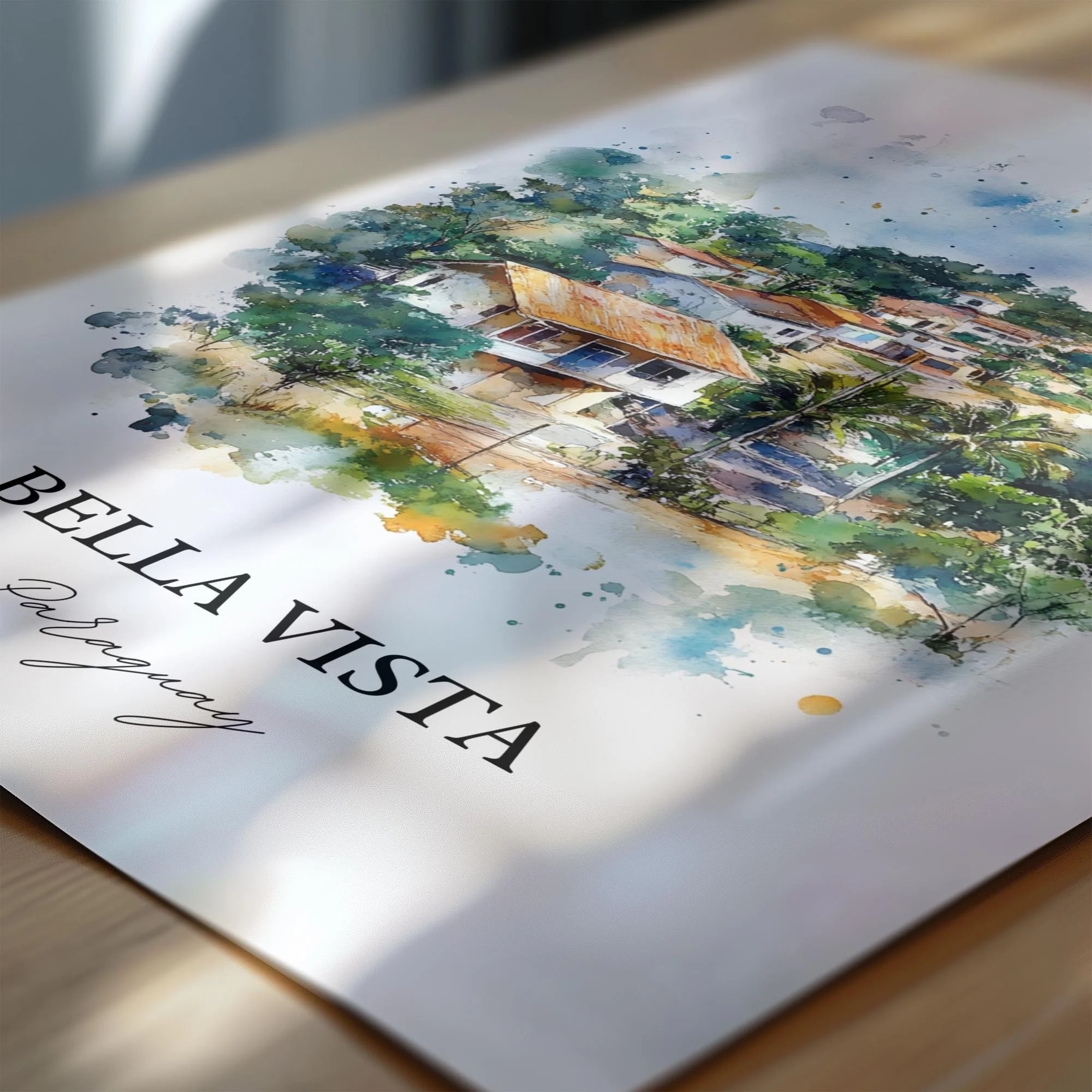 Bella Vista, Paraguay – Watercolor Art Print - Image 6