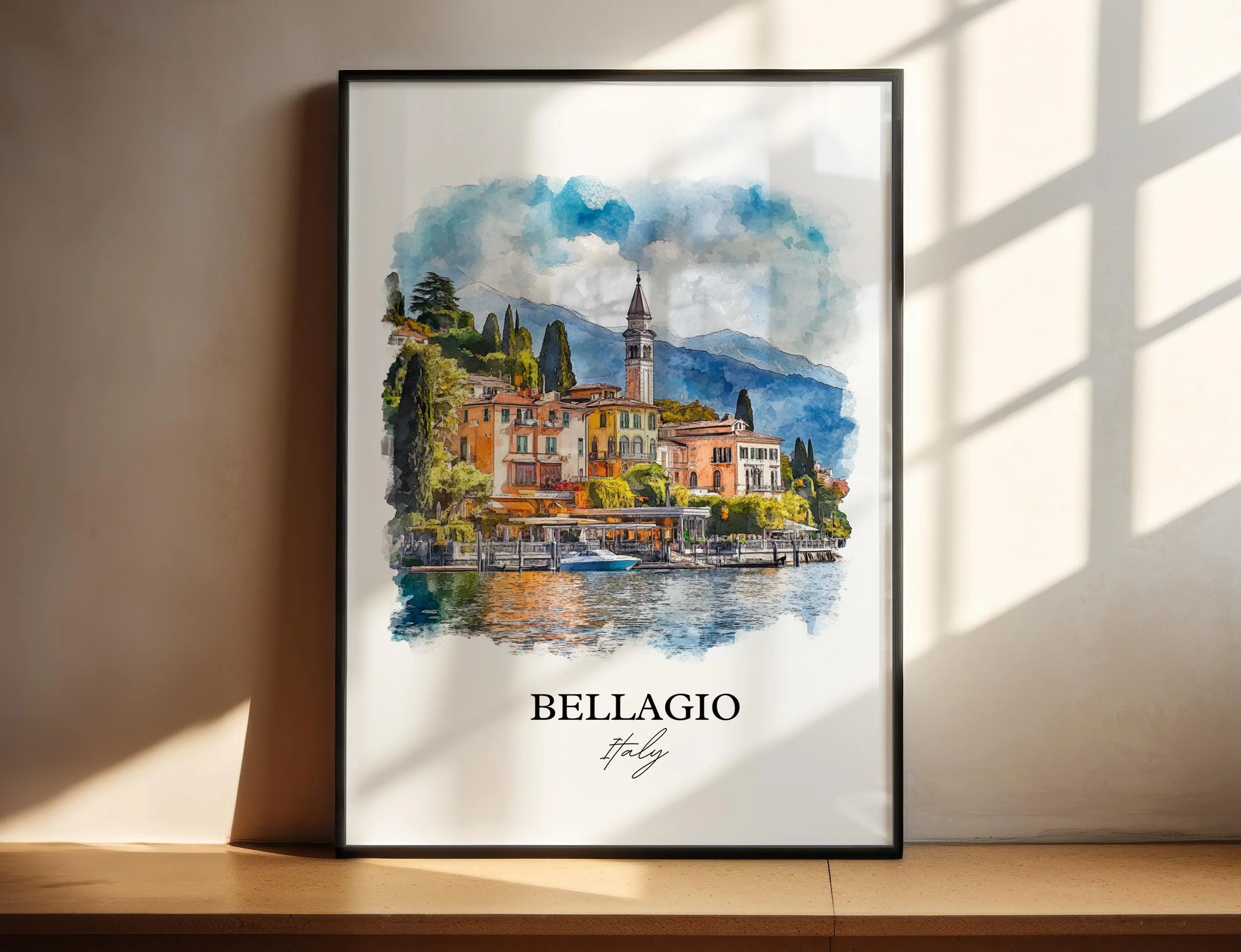 Bellagio, Italy – Watercolor Art Print