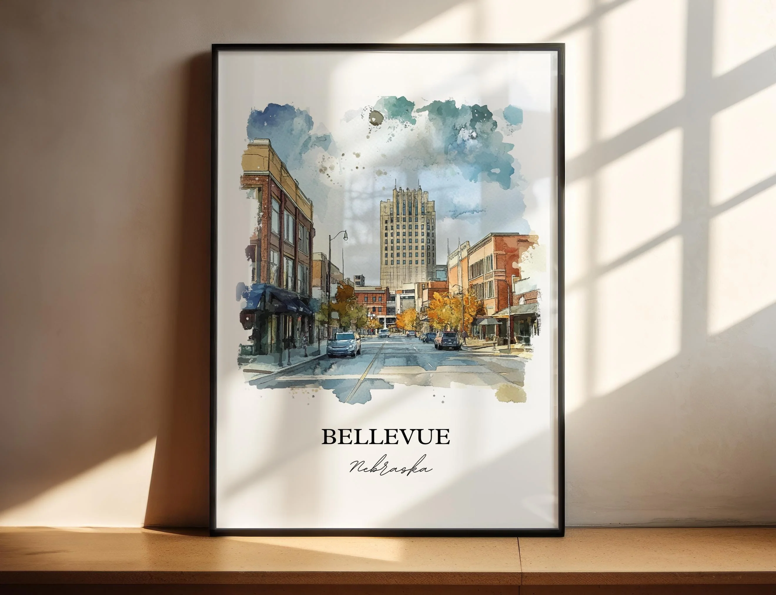 Bellevue, Nebraska, USA – Watercolor Art Print