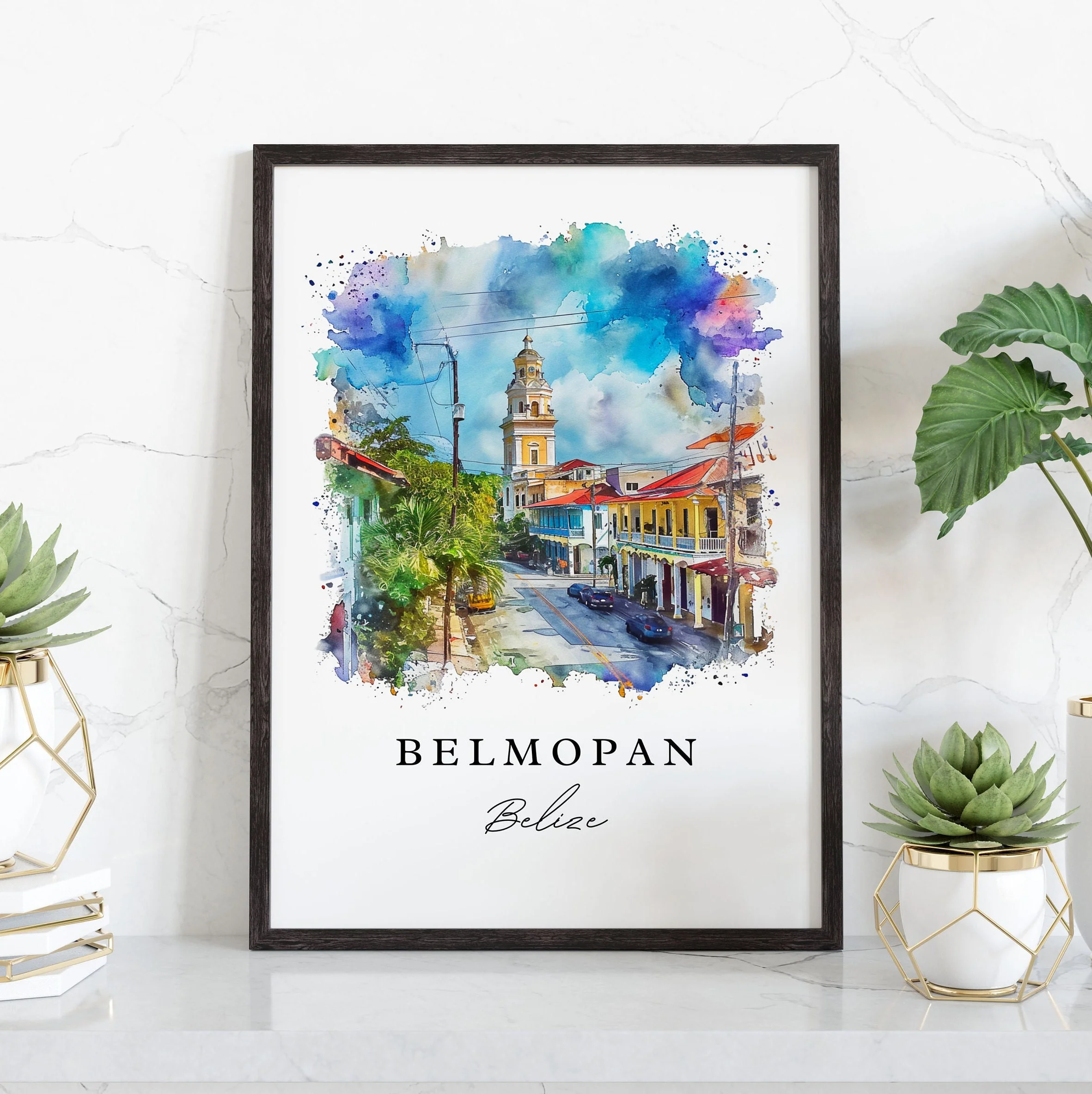 Belmopan, Belize – Watercolor Art Print - Image 5