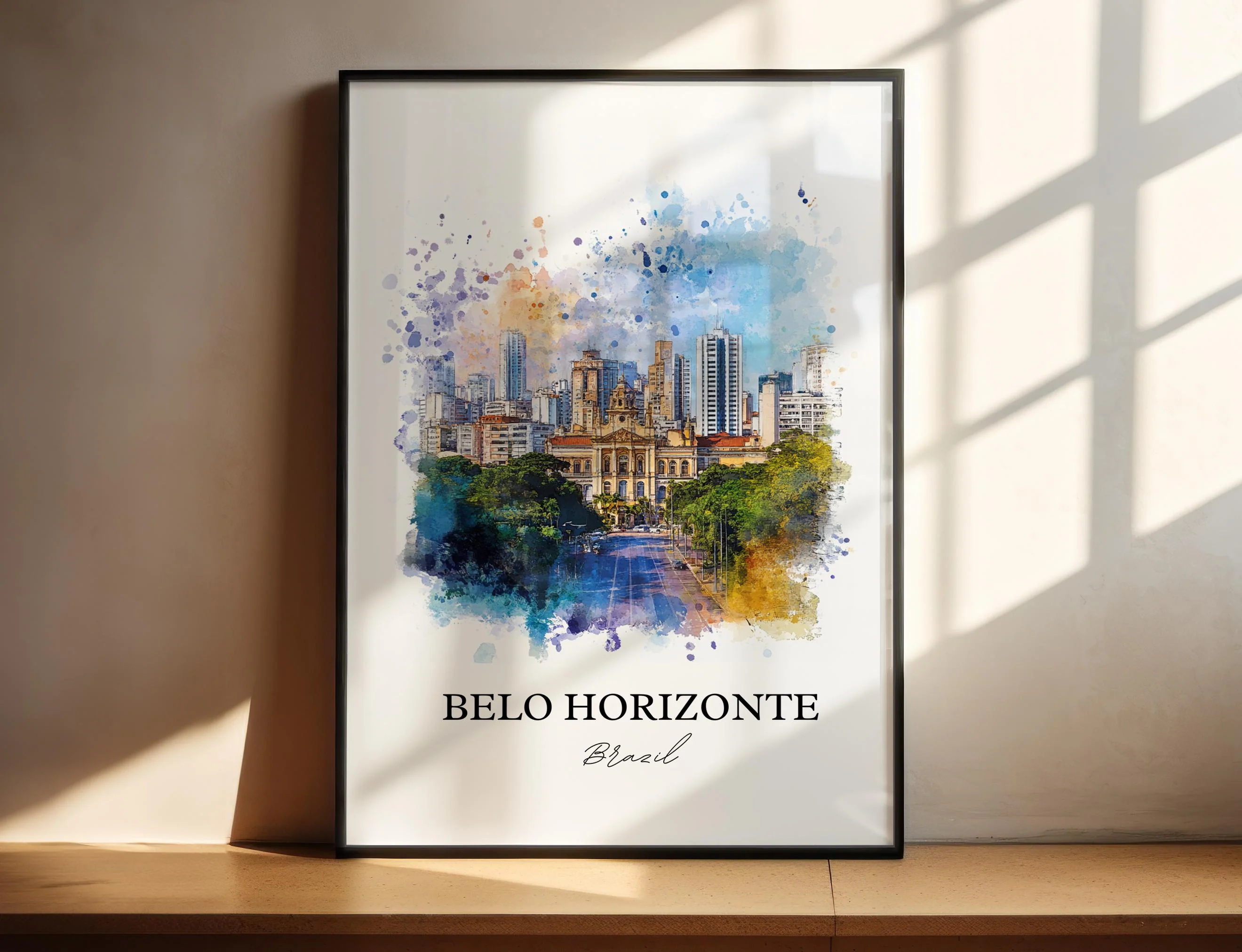 Belo Horizonte, Brazil – Watercolor Art Print