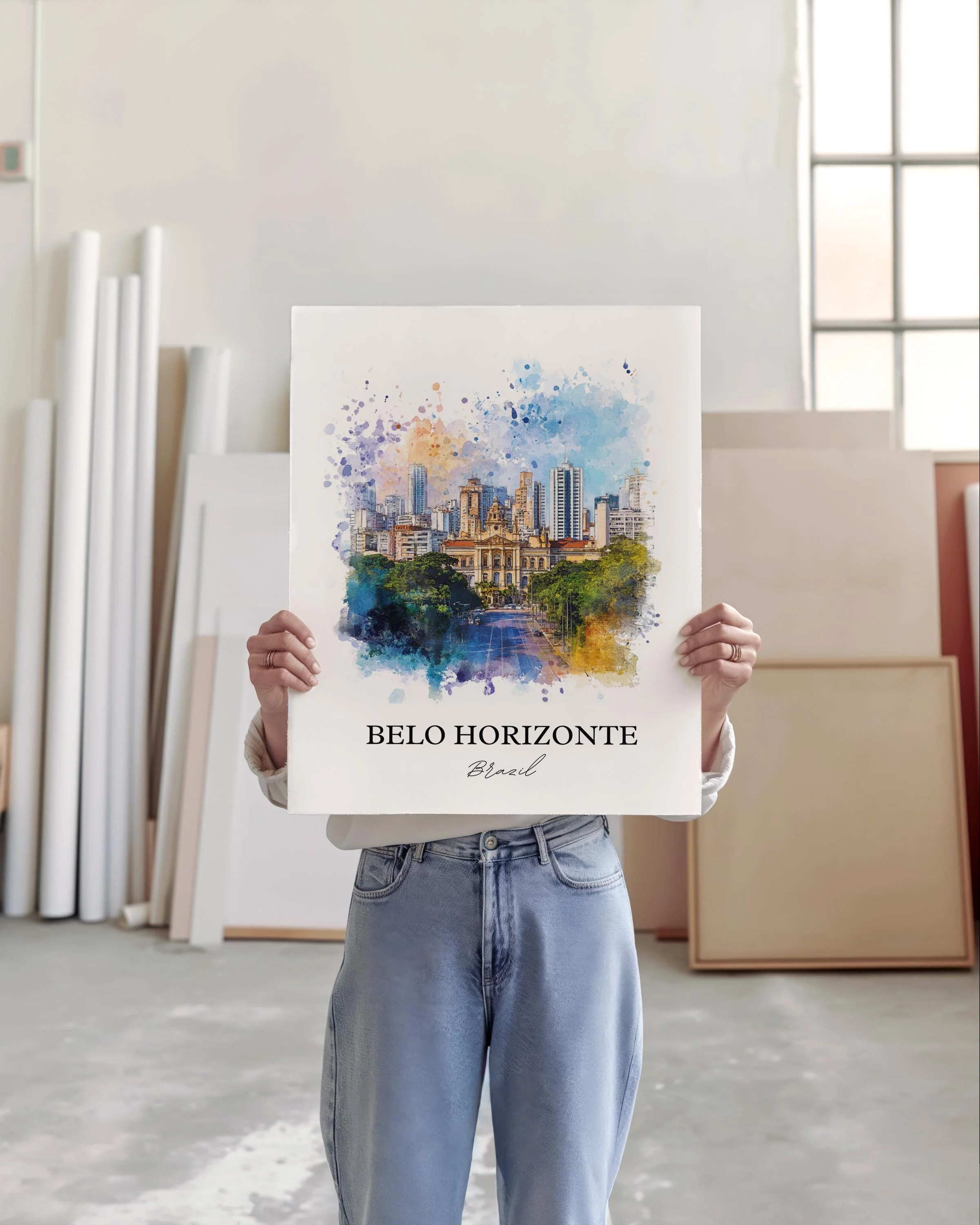 Belo Horizonte, Brazil – Watercolor Art Print - Image 3