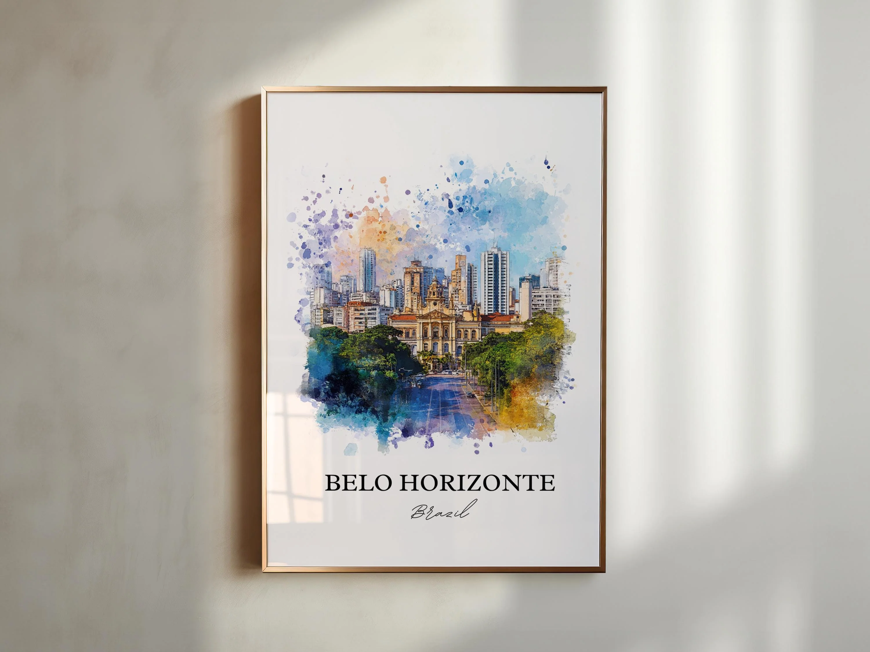 Belo Horizonte, Brazil – Watercolor Art Print - Image 4