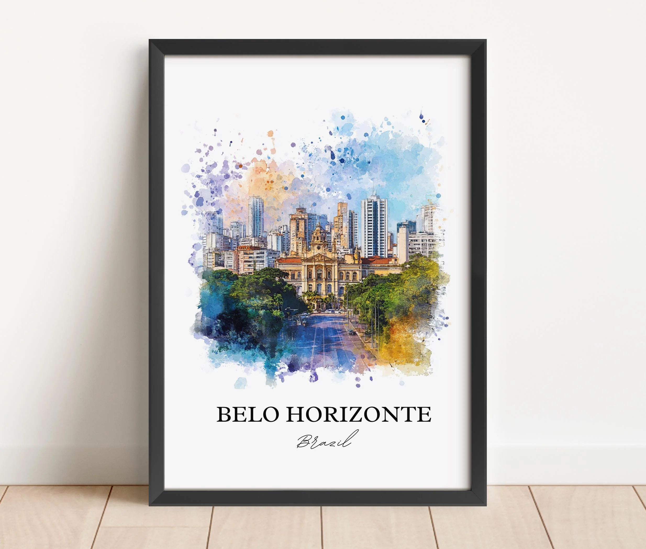 Belo Horizonte, Brazil – Watercolor Art Print - Image 5