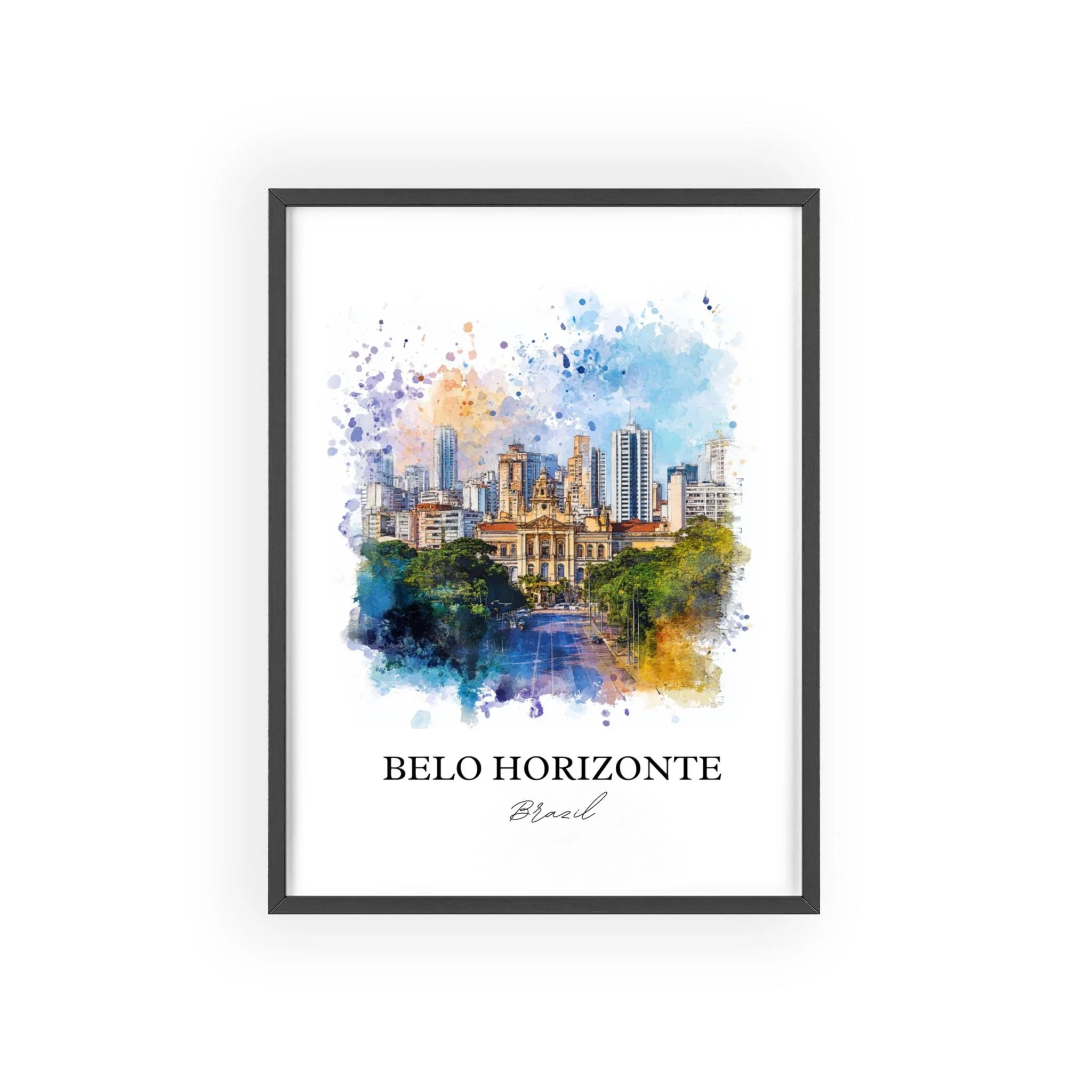 Belo Horizonte, Brazil – Watercolor Art Print - Image 7