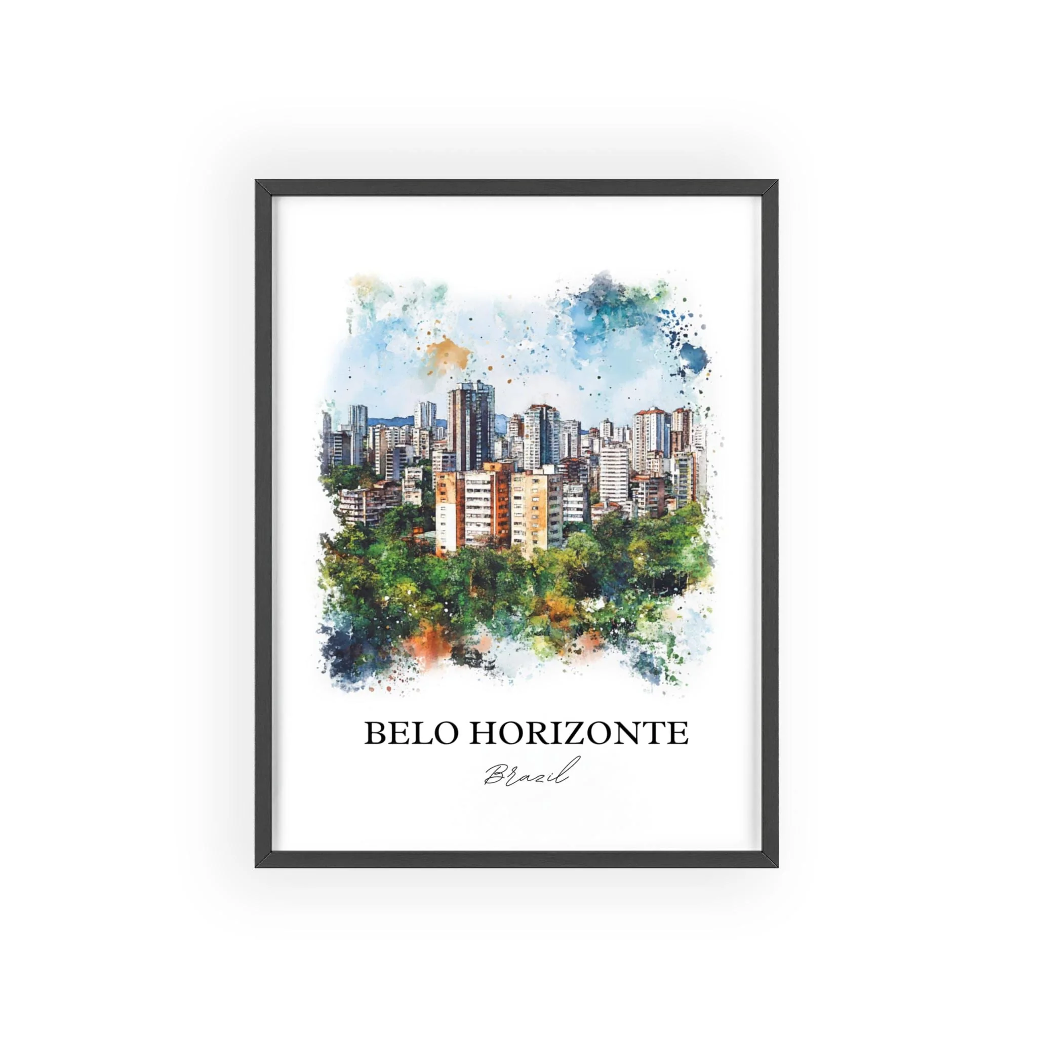 Belo Horizonte, Brazil – Watercolor Art Print - Image 7