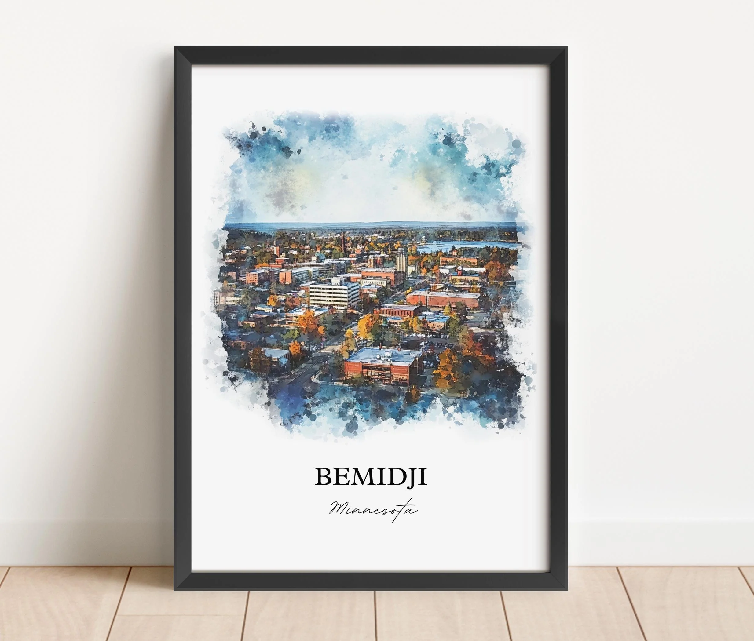 Bemidji, MN, USA – Watercolor Art Print