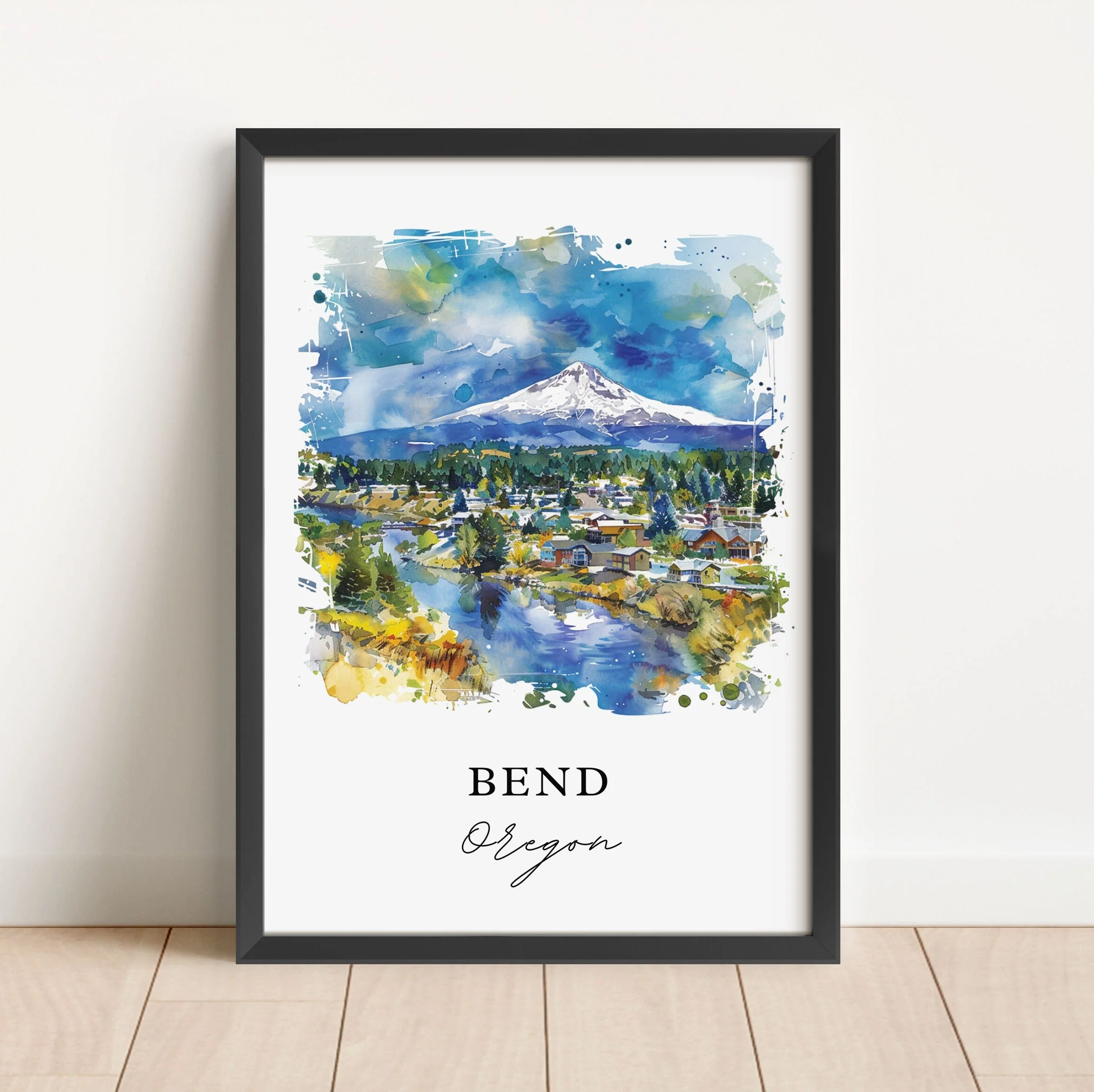 Bend, Oregon – Watercolor Art Print