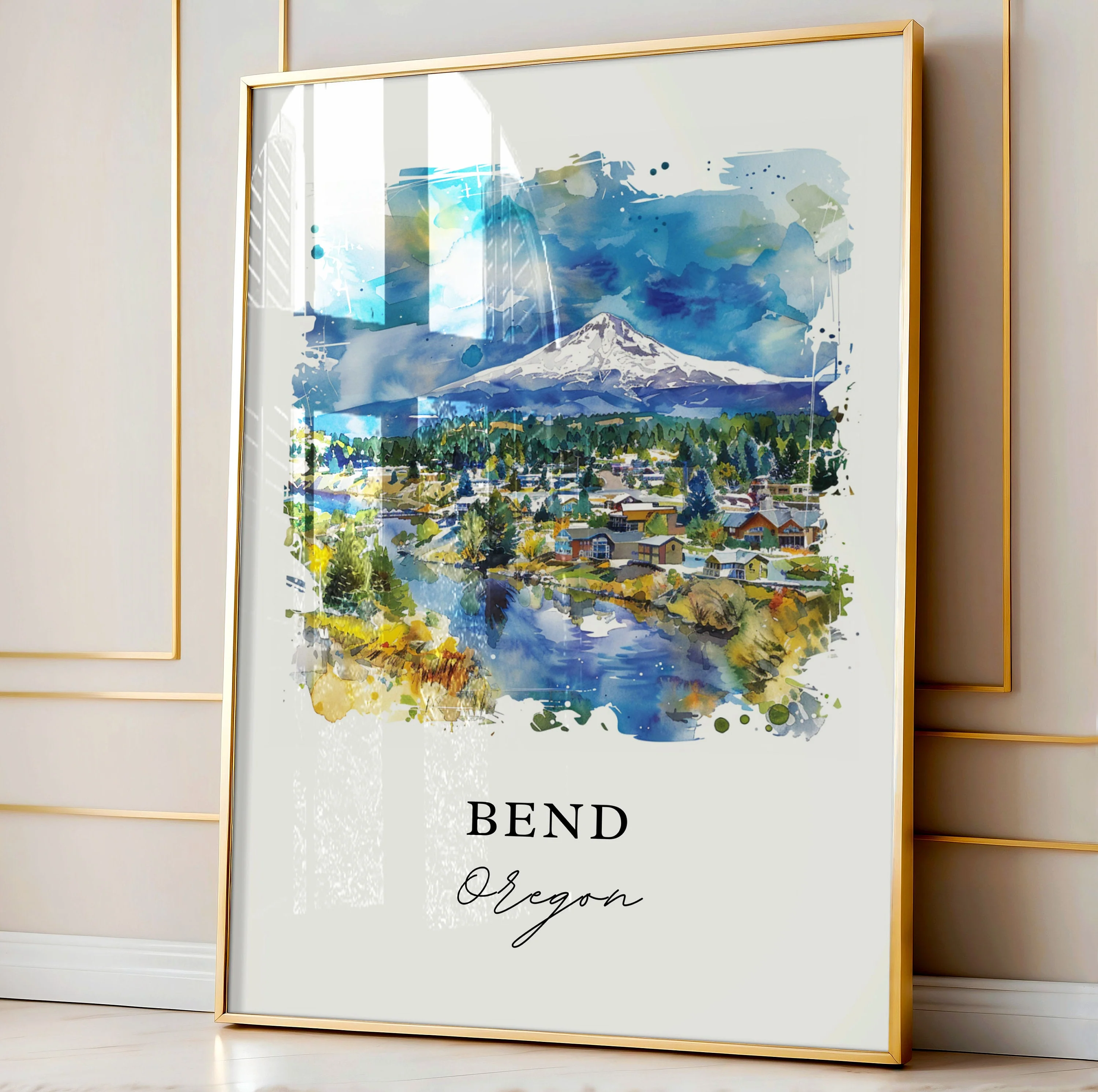 Bend, Oregon – Watercolor Art Print - Image 4