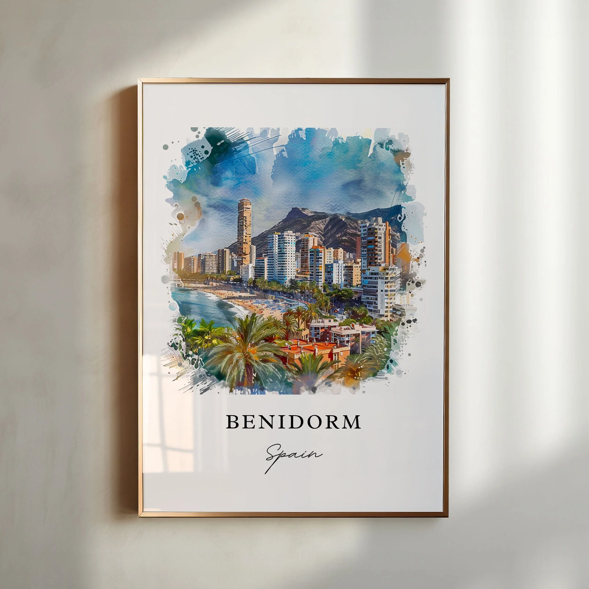 Benidorm, Spain – Watercolor Art Print