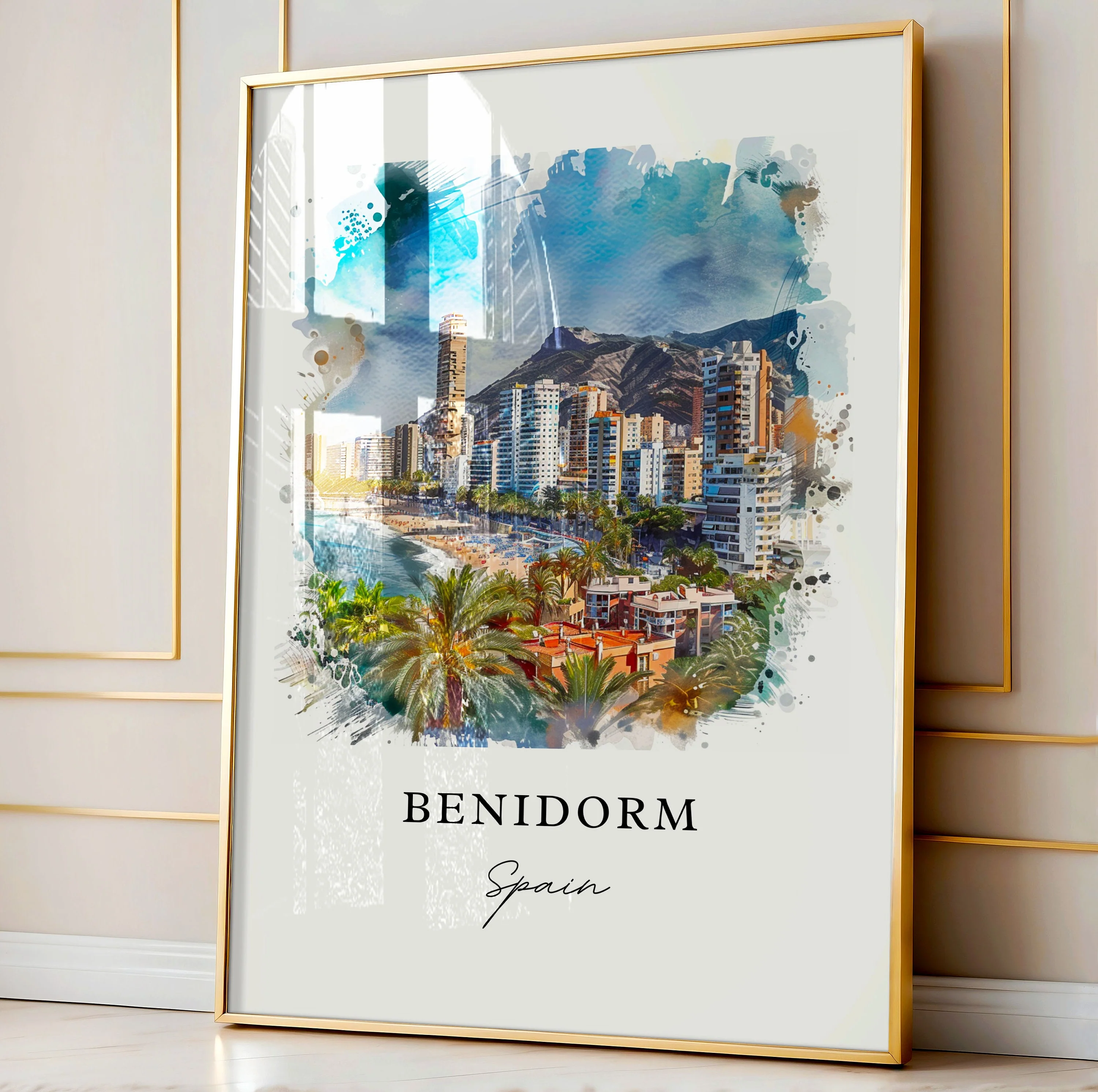 Benidorm, Spain – Watercolor Art Print - Image 4