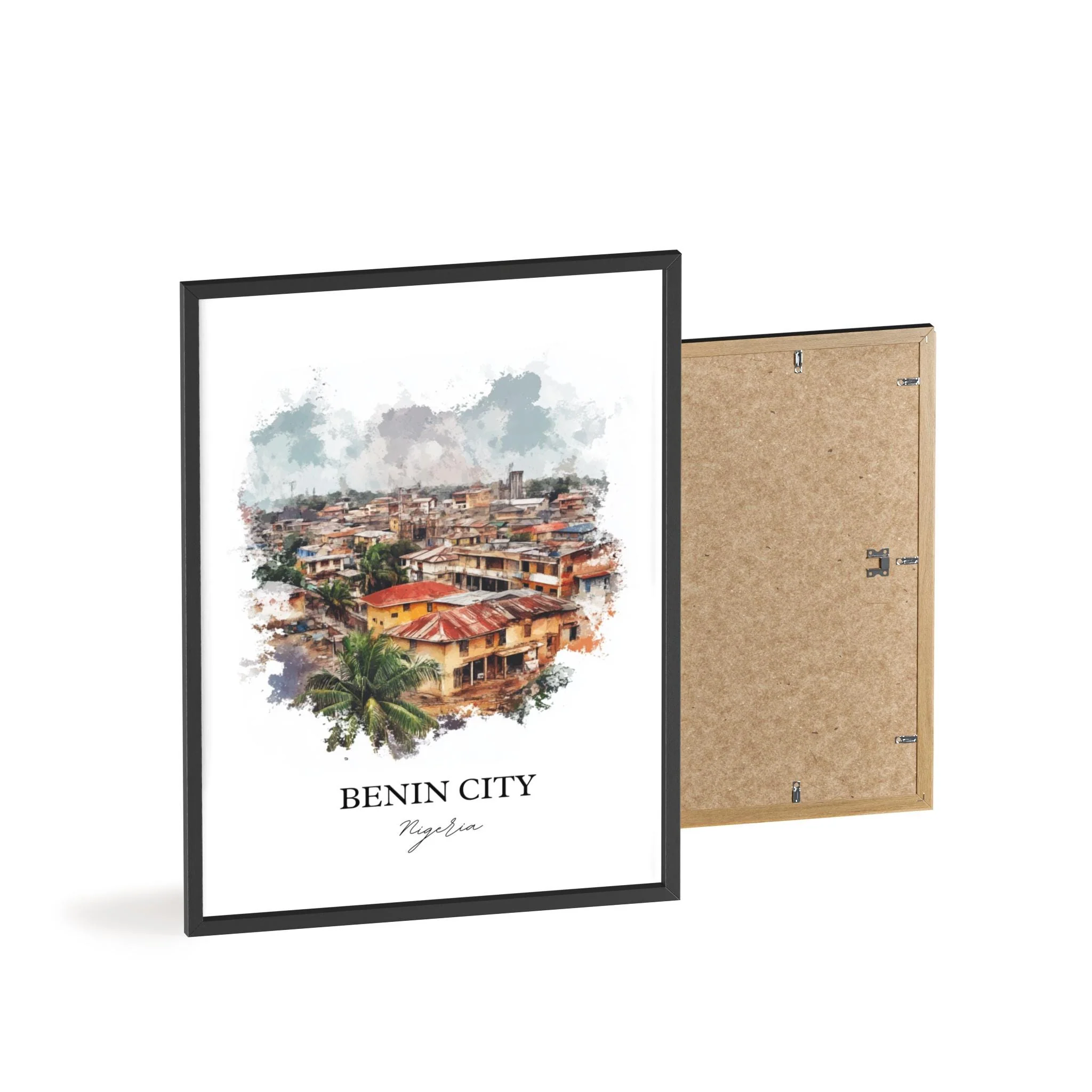 Benin City, Nigeria – Watercolor Art Print - Image 8