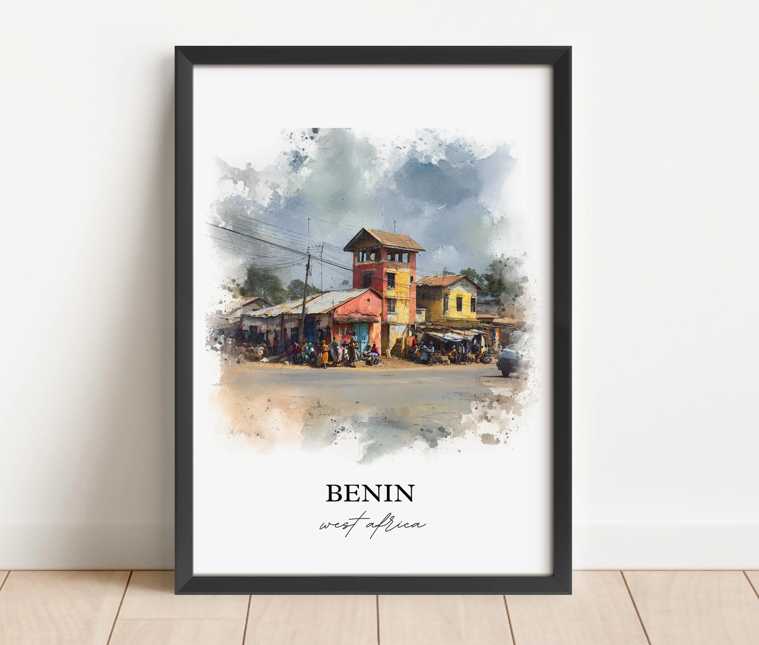 Benin, Benin – Watercolor Art Print - Image 4
