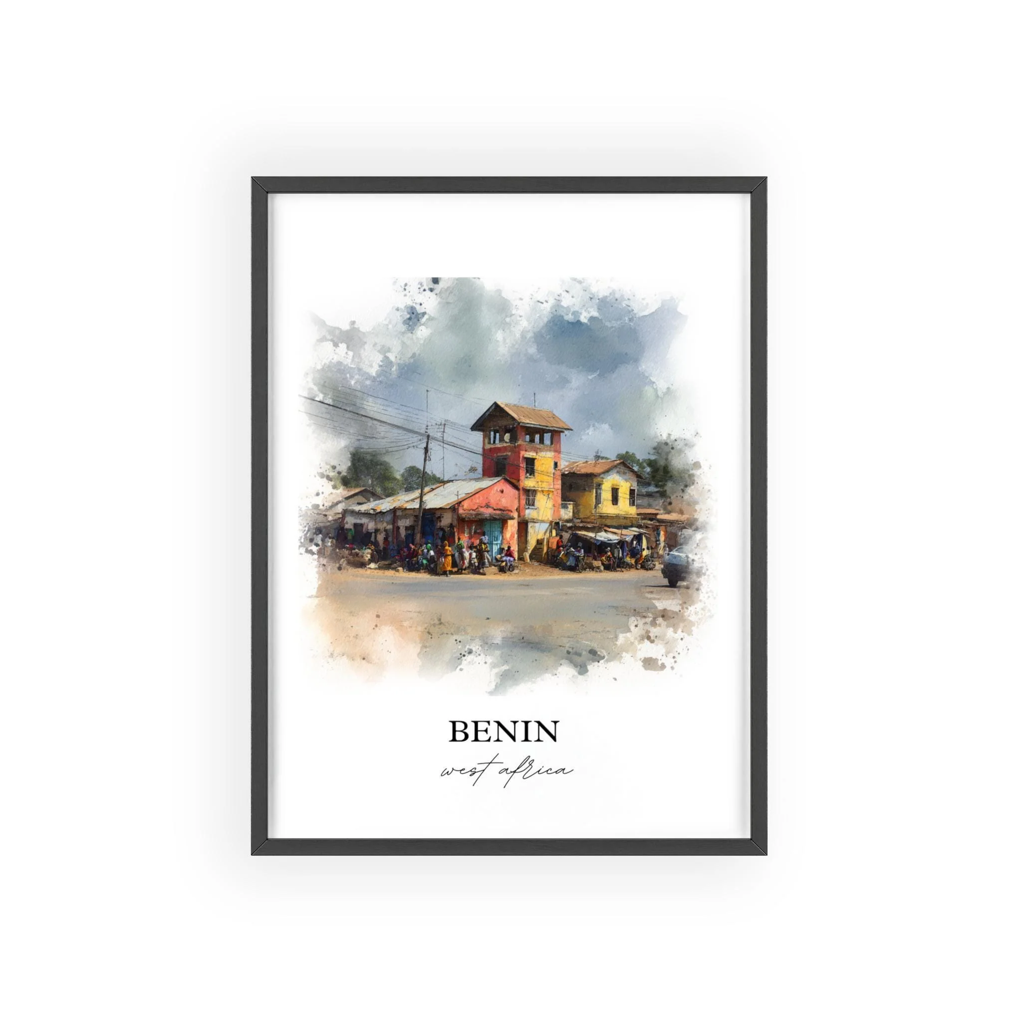 Benin, Benin – Watercolor Art Print - Image 7