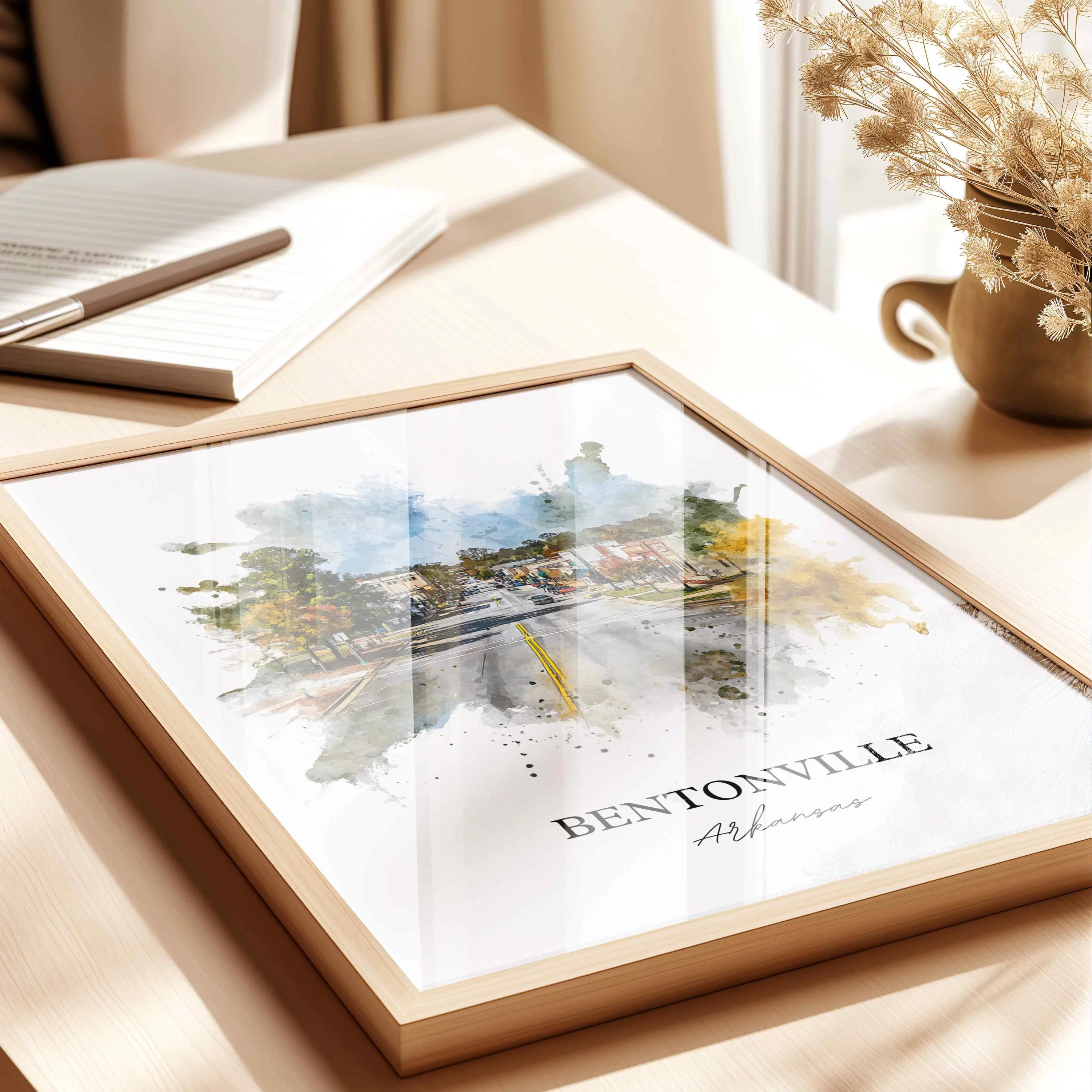 Bentonville, Arkansas – Watercolor Art Print - Image 4