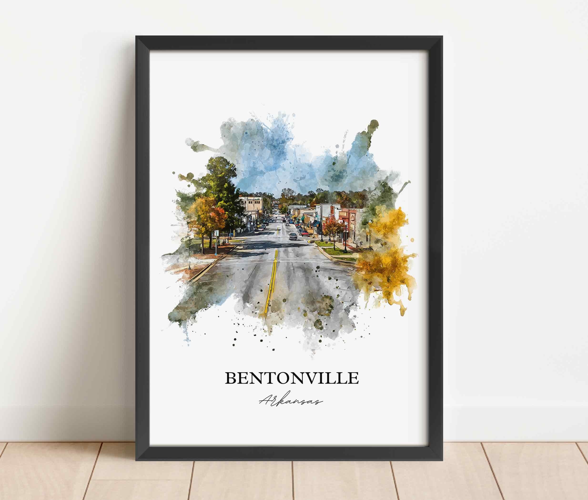 Bentonville, Arkansas – Watercolor Art Print - Image 8