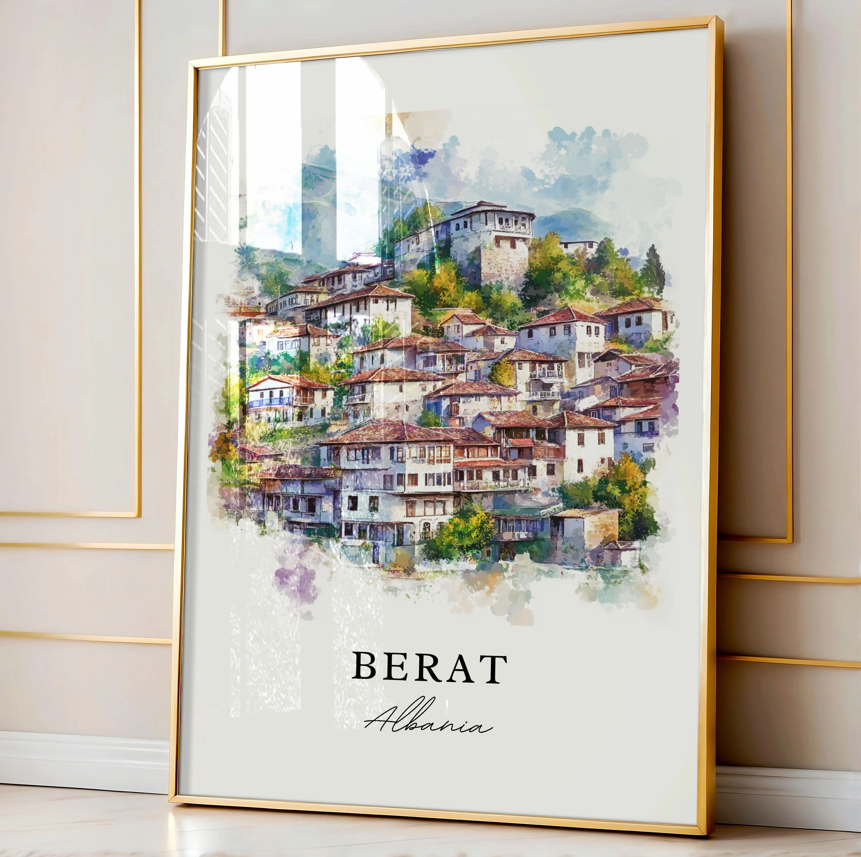 Berat, Albania – Watercolor Art Print - Image 5