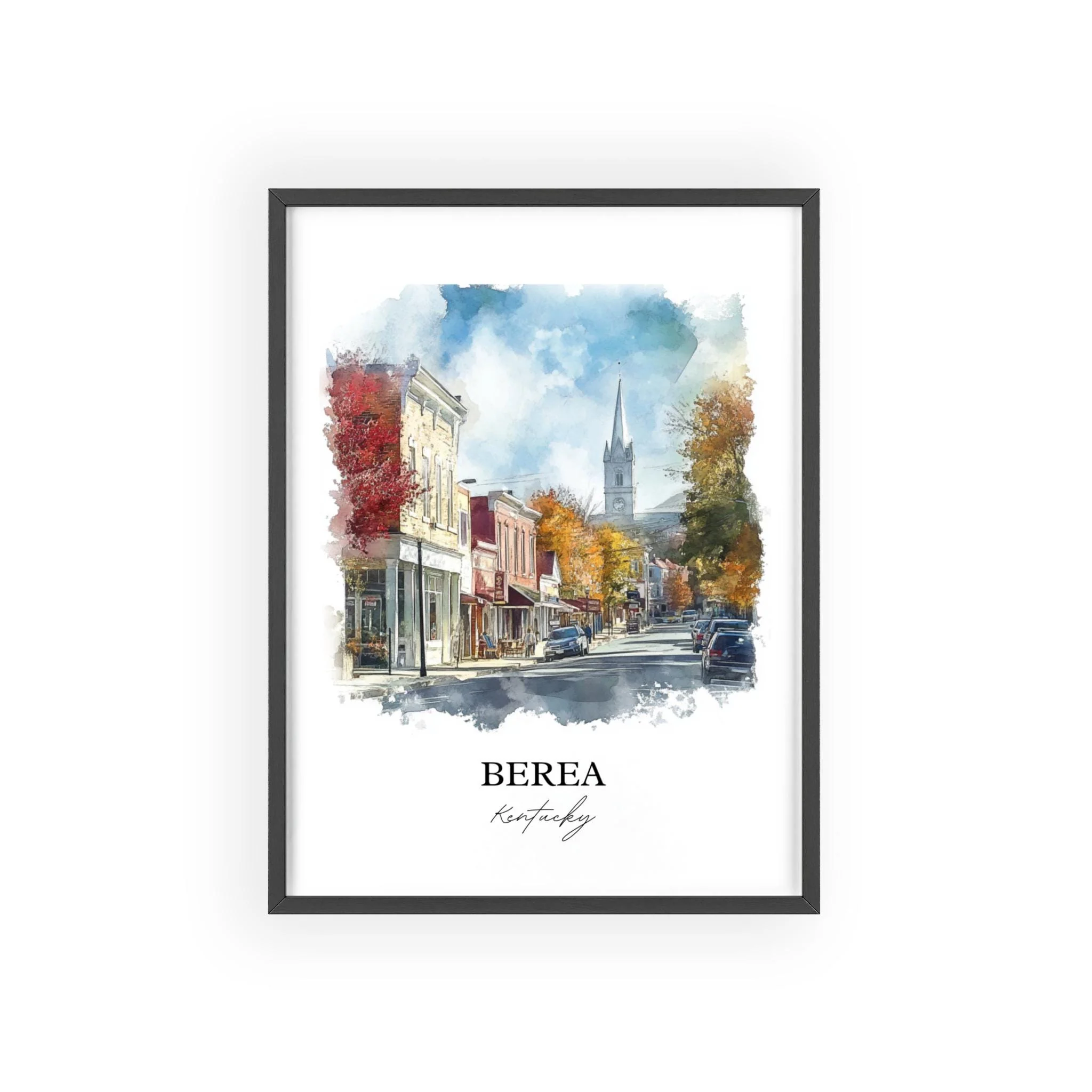 Berea, KY, USA – Watercolor Art Print - Image 7