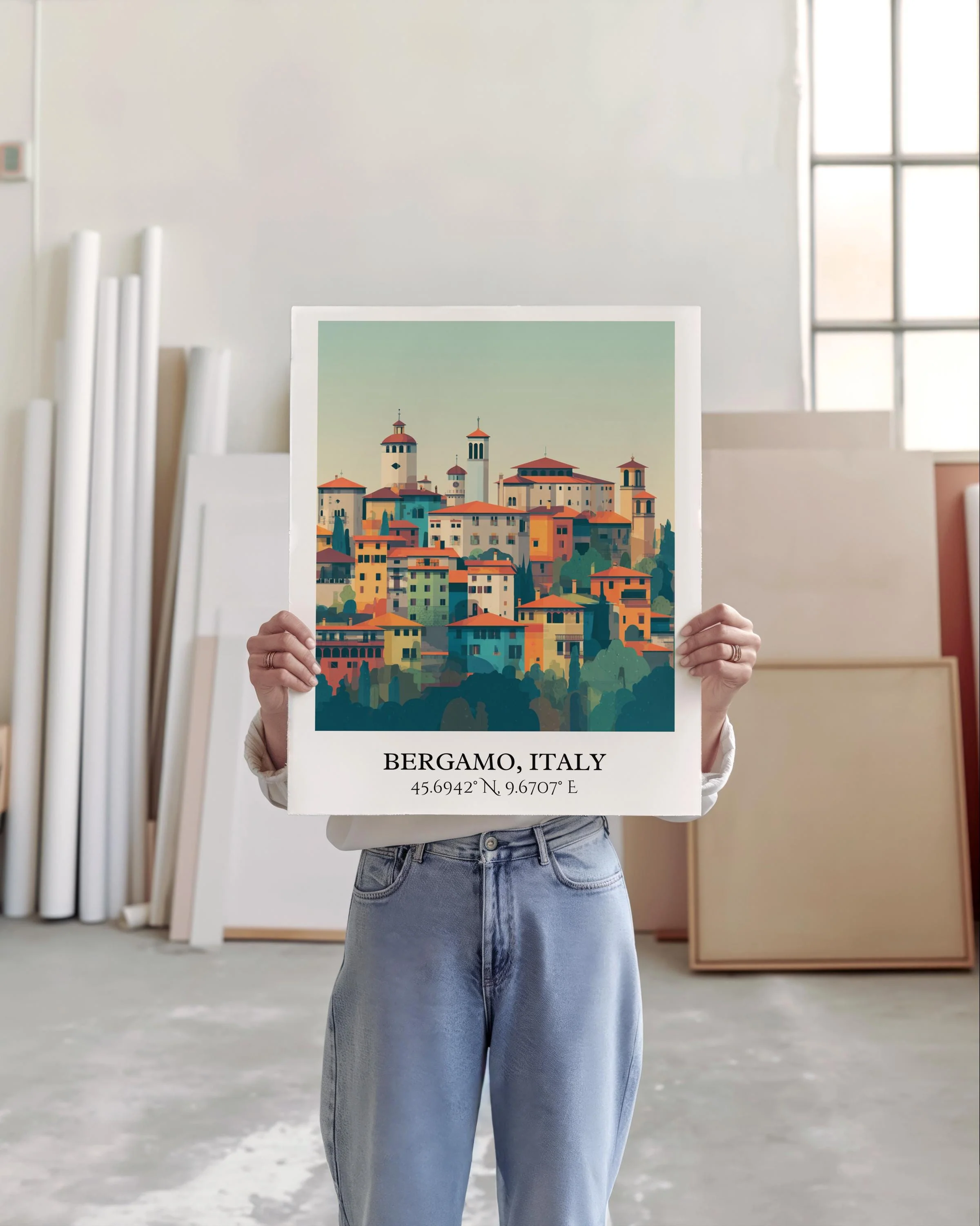 Bergamo, Italy – Watercolor Art Print - Image 3